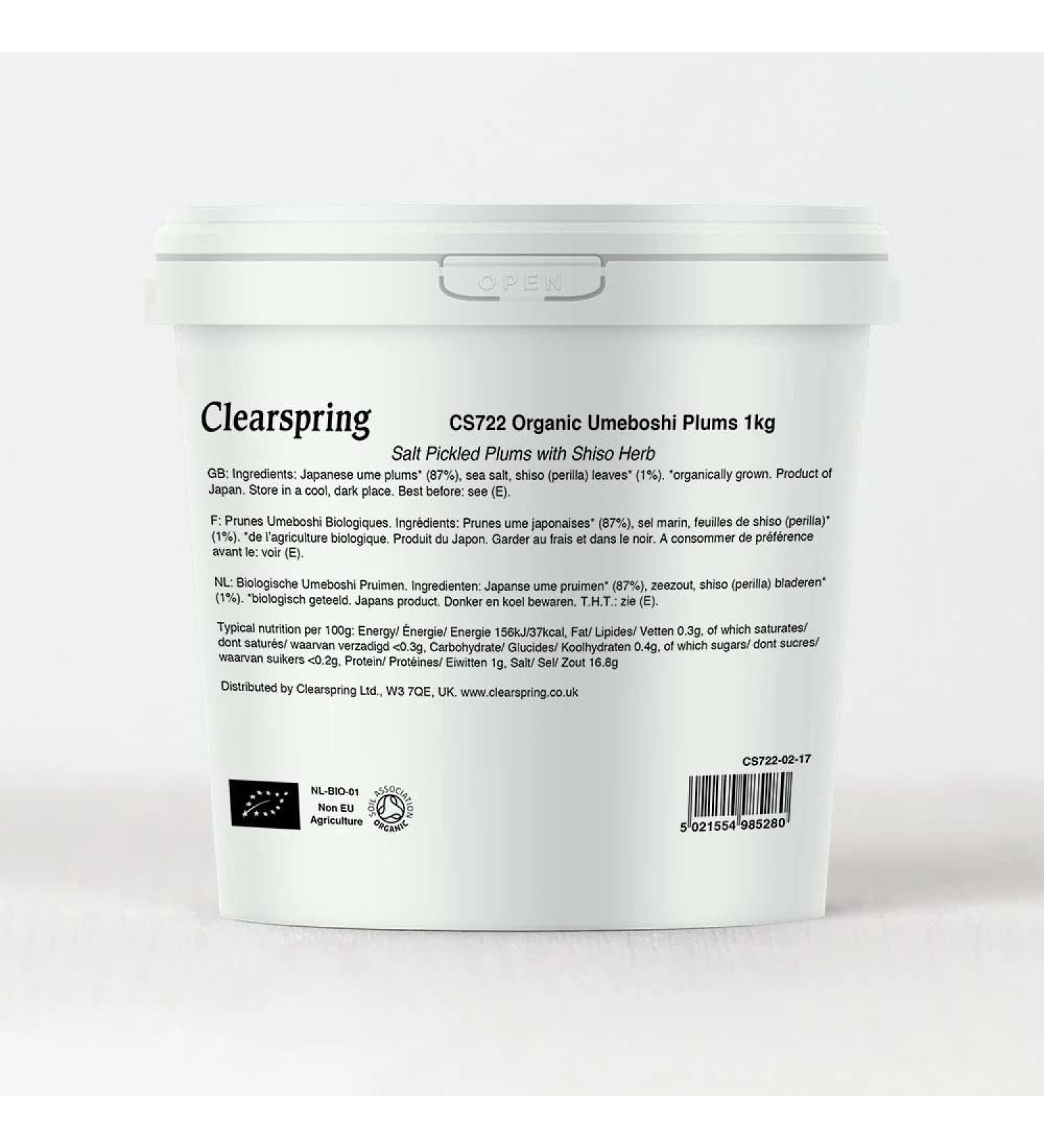 Clearspring Organic Japanese Umeboshi Plums - 1kg Tub