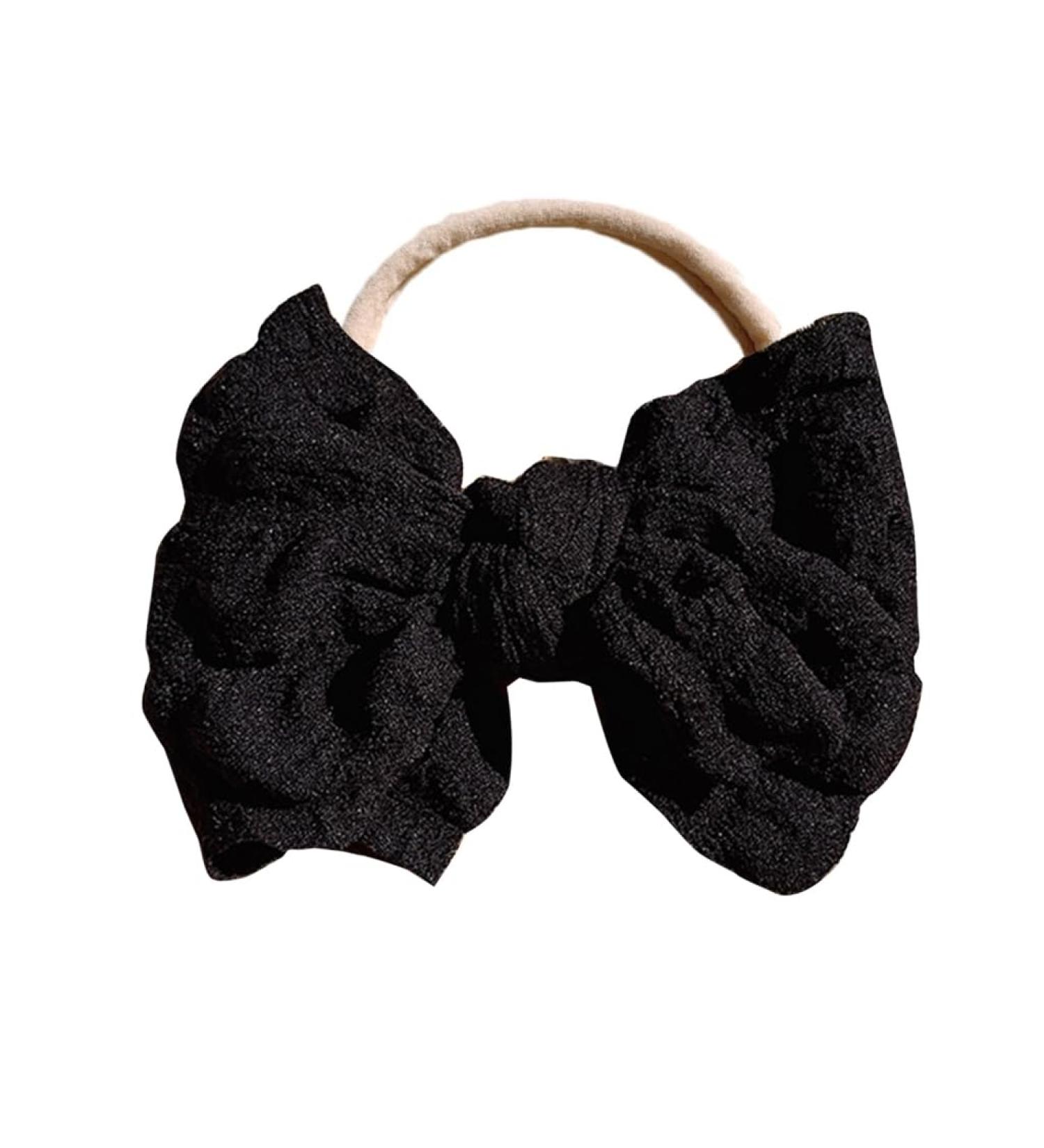 JSGHGDF Girls Bowknot Headband Soft and Stretchy Headwear Elastic Hair Bands Adorments for Infant Toddlers Black - Buy Online on SooperMarket.com