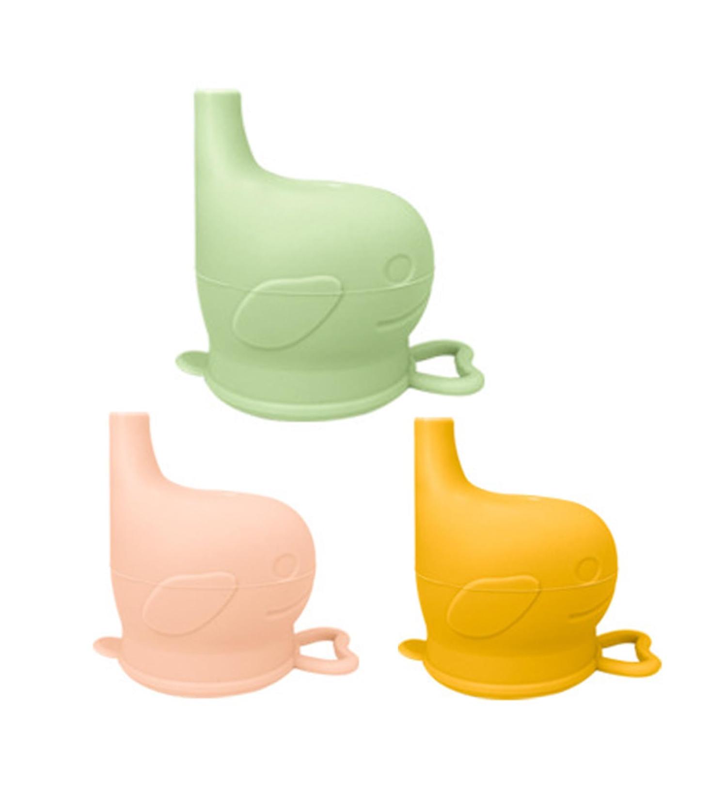 Scoolr Baby Sippy Cup Lids 3pcs - Spill Proof Food-Grade Silicone for Kids (Green/Yellow/Pink) - Buy Online on SooperMarket.com