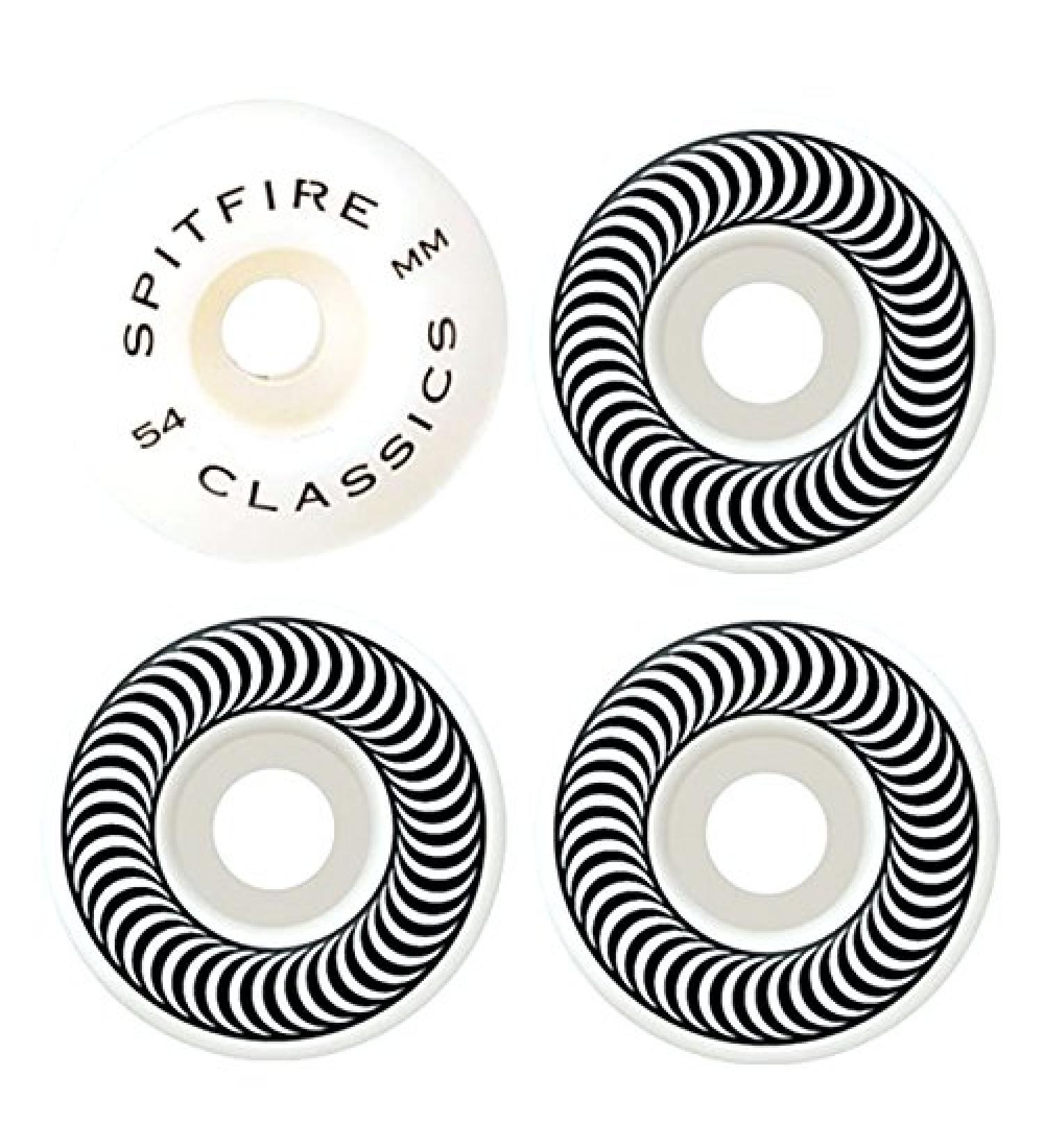 Spitfire Unisex Adult Formula-Four Classic Wheels - White, 54 mm