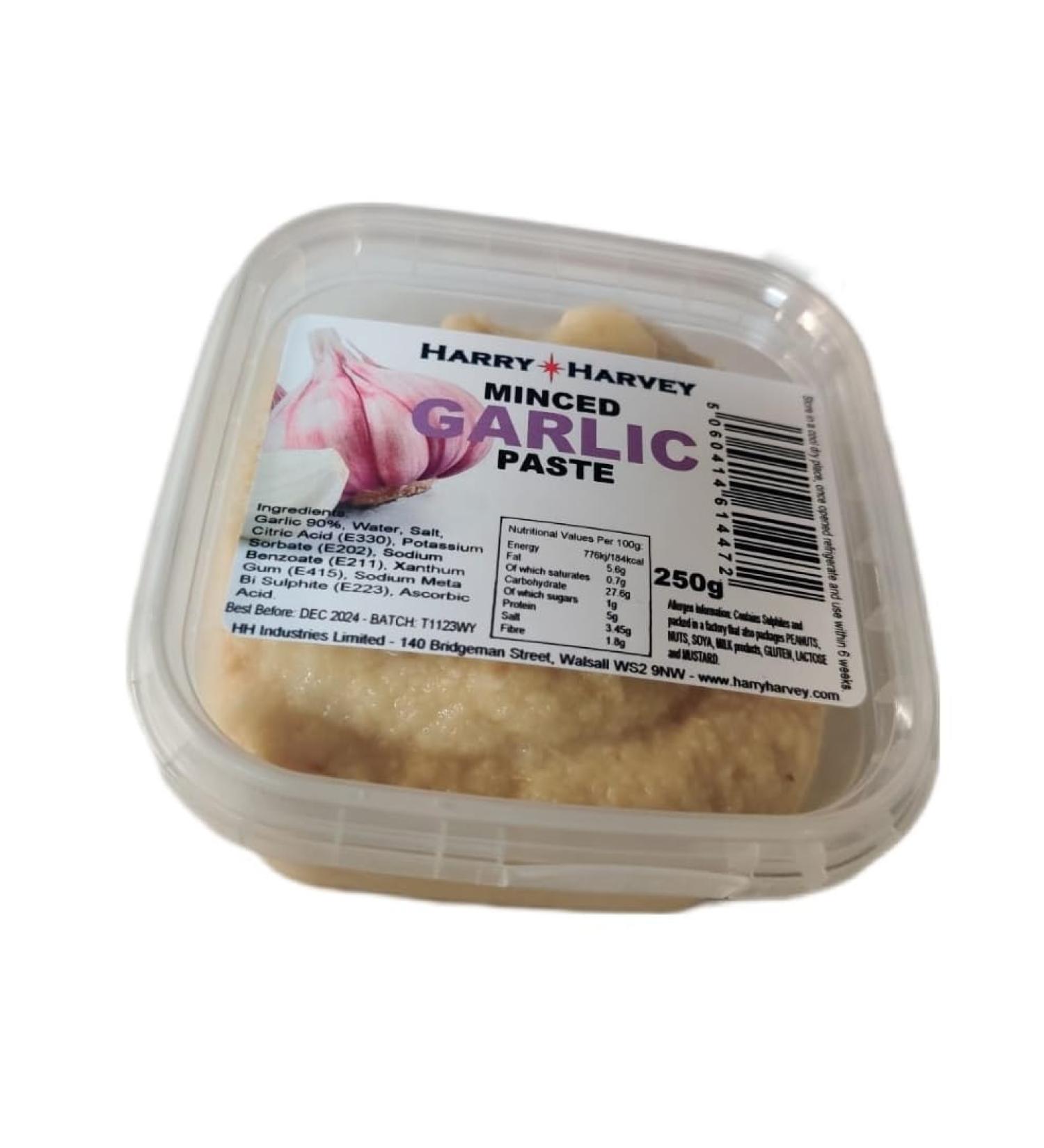 Harry Harvey Minced Garlic Paste 250g - Ready-to-Use Crushed Puree - Buy Online on SooperMarket.com