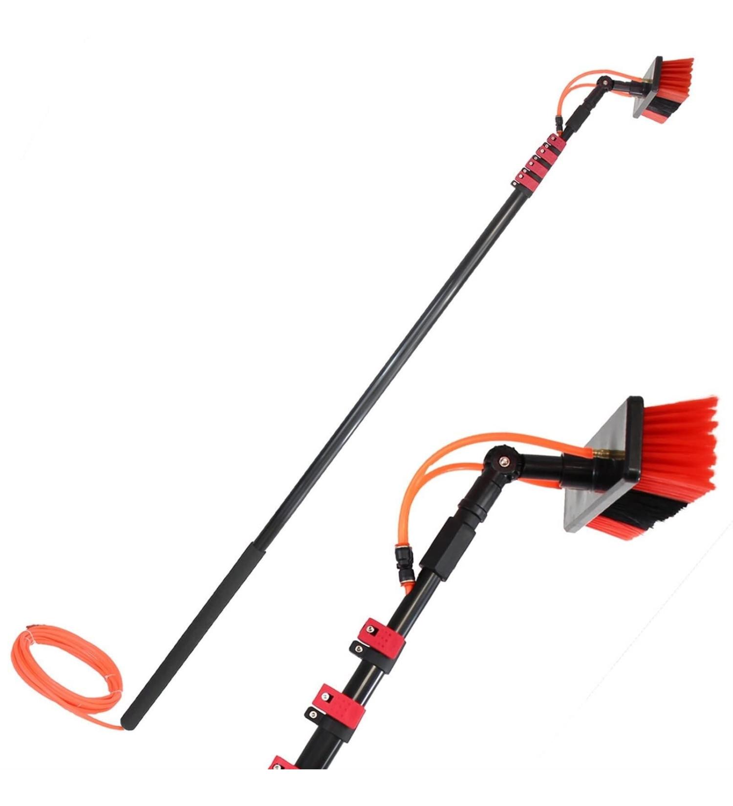 Outdoor Window Cleaning Pole Water Fed Telescopic Brush/Extendable Cleaner Conservatory Roof Suitable For Photovoltaic Panel CleaningTrucks Windows 55cm Brush Head 9M/30FT - Buy Online on SooperMarket.com