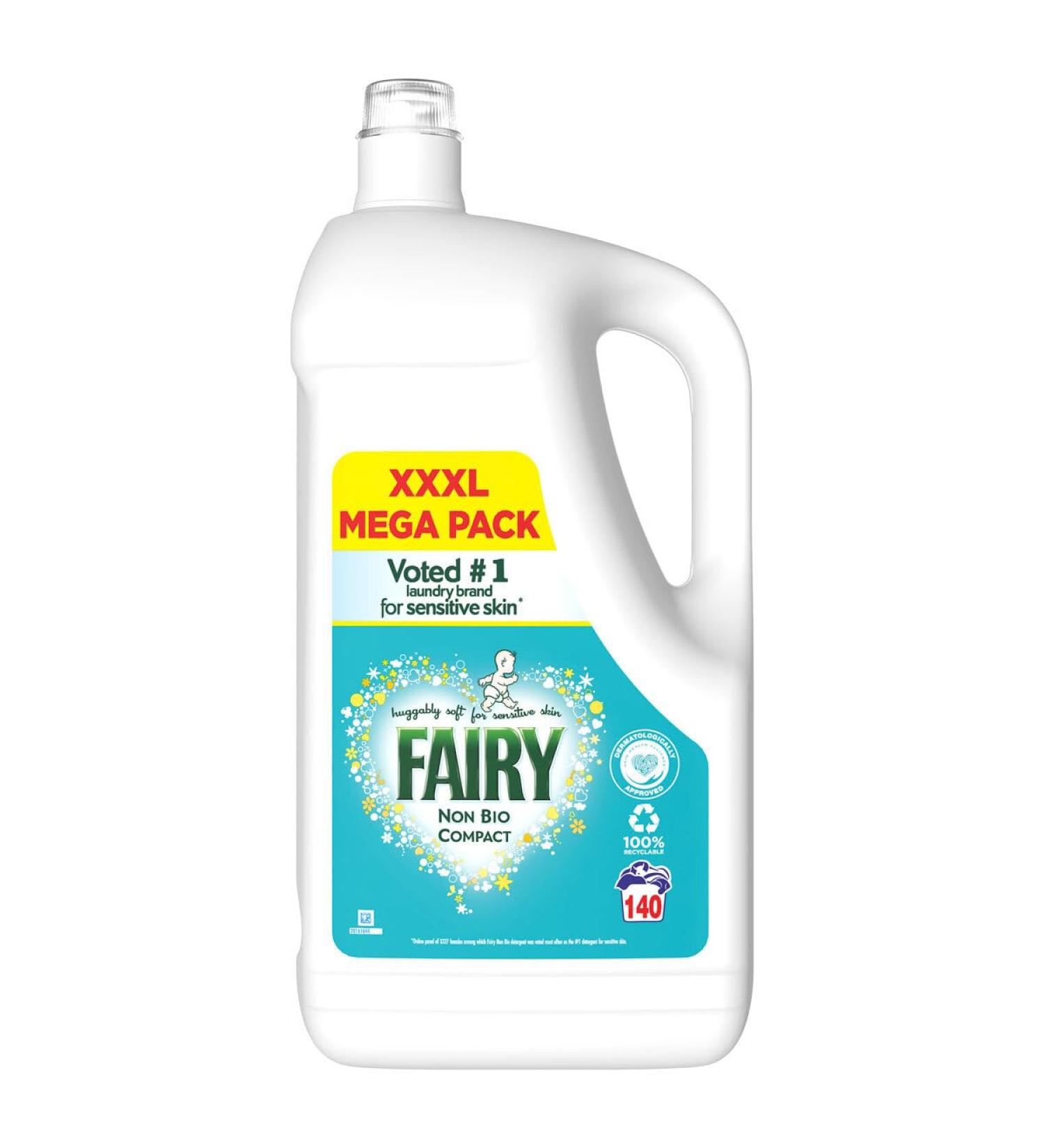 Fairy Non Bio Laundry Detergent Liquid - Hypoallergenic Tested - 140 Wash 4.34L