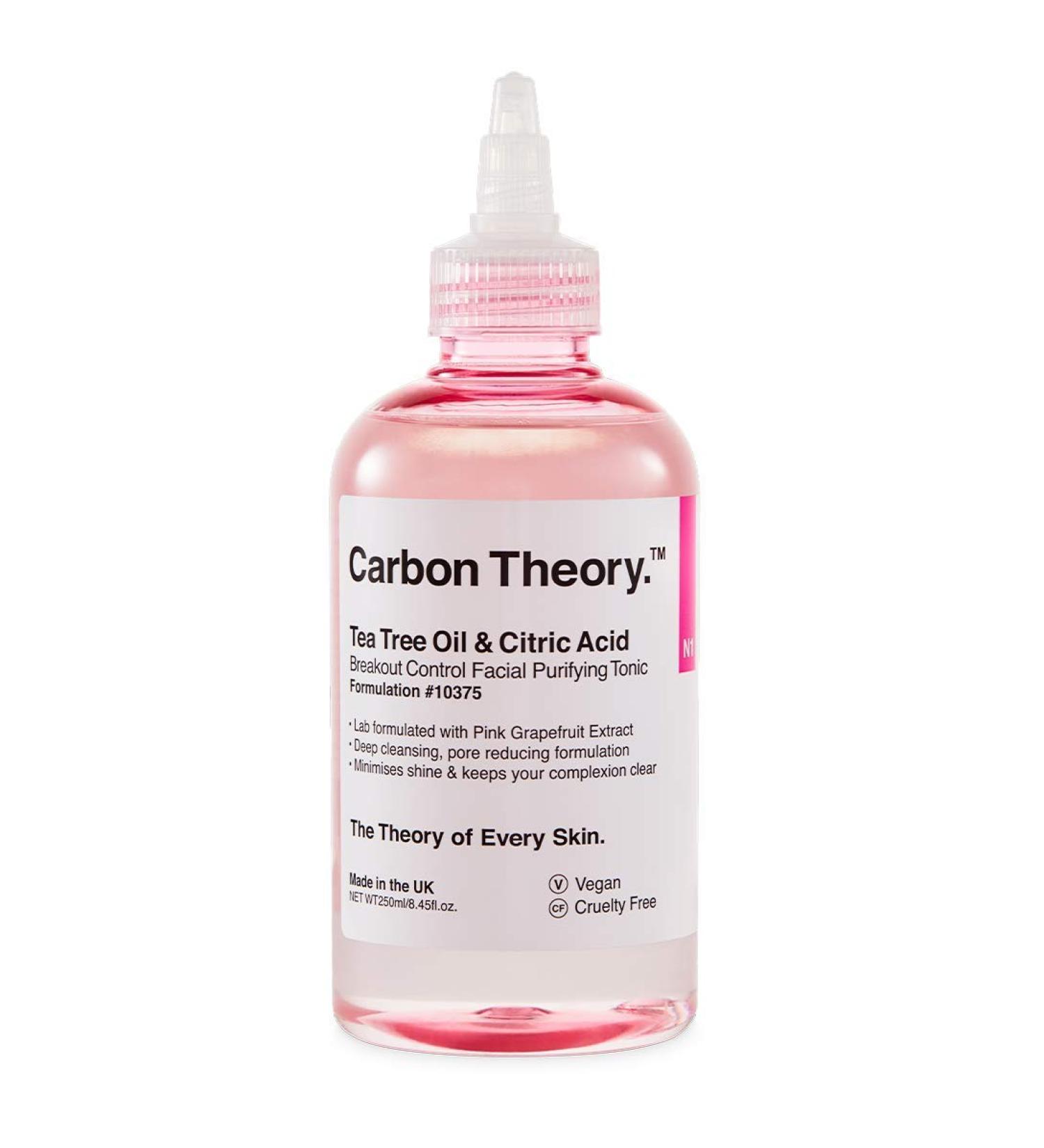 Carbon Theory Tea Tree & Citric Facial Tonic with Pink Grapefruit 250ml - Buy Online on SooperMarket.com