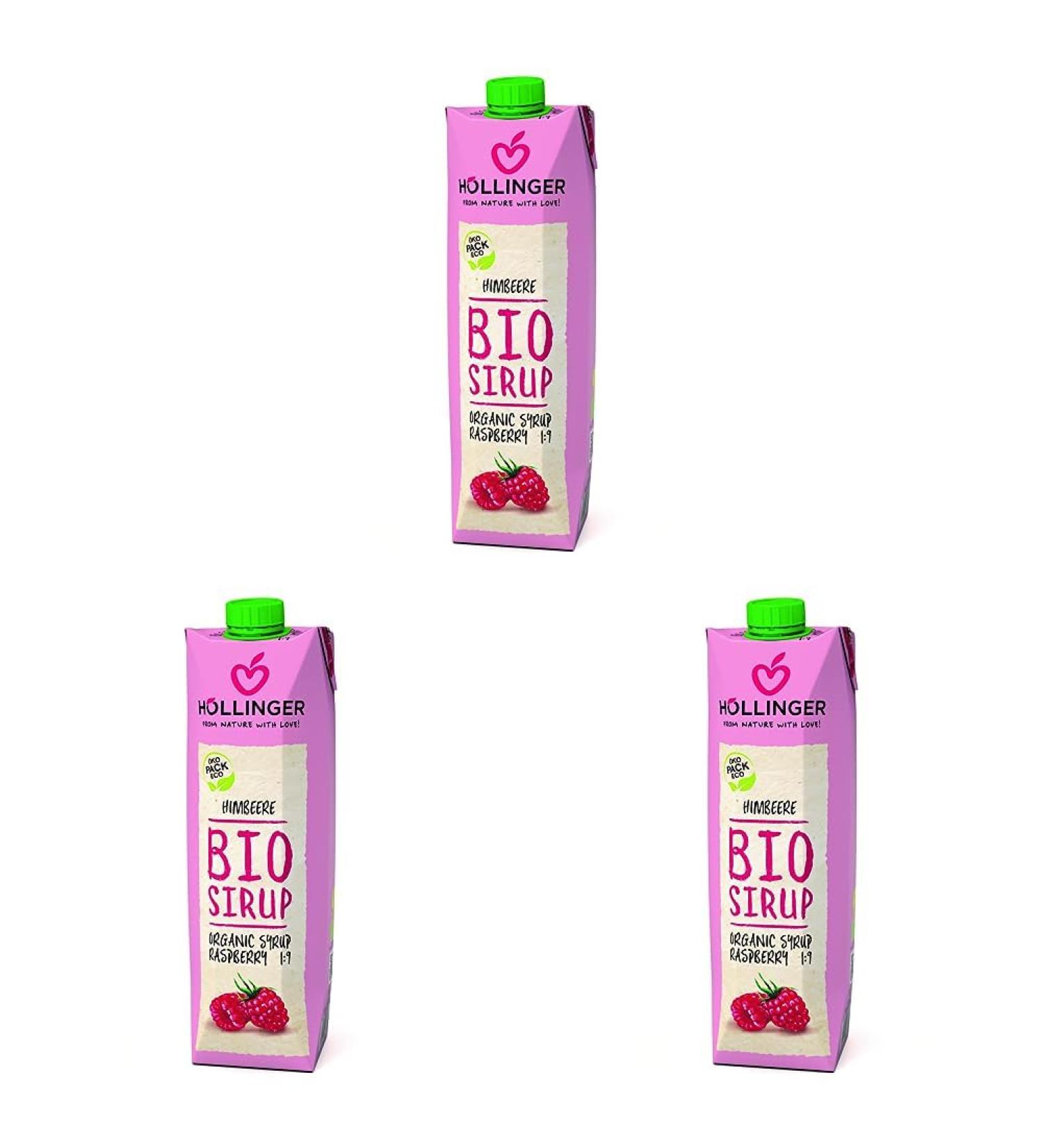 Buy H llinger Organic Raspberry Syrup 1000 ml (Pack of 3) - Premium Quality & International Shipping - Buy Online on SooperMarket.com