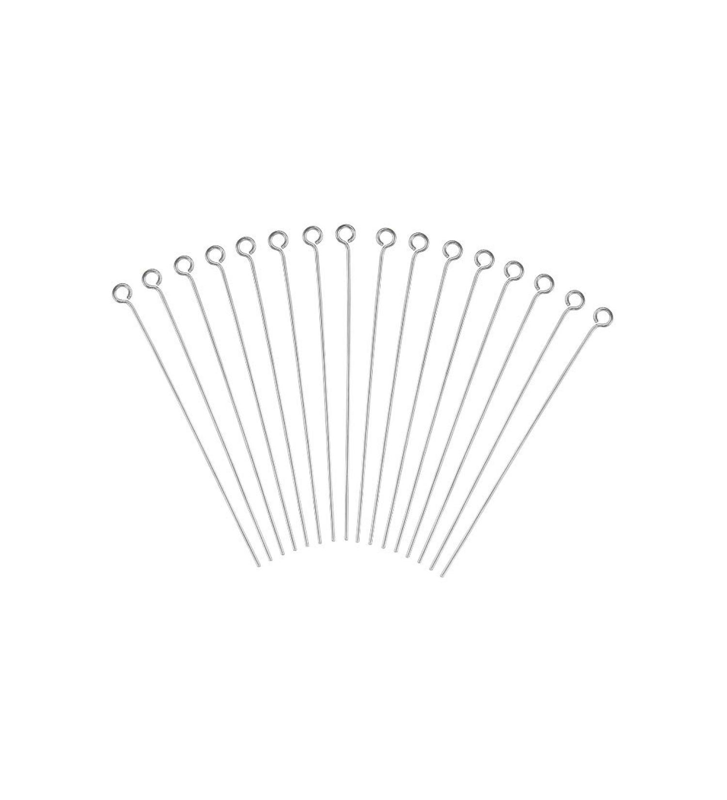 DanLingJewelry 304 Stainless Steel 24-Gauge Eye Pins for Jewelry Making - 50mm - Pack of 100 - Buy Online on SooperMarket.com