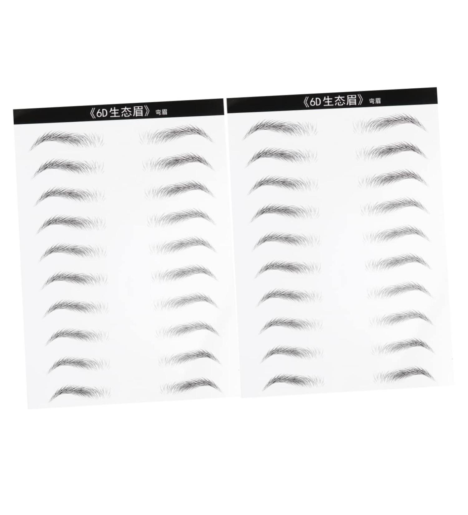 Mikinona 2 Sheets Black Stickers 4d Imitation Eyebrow Tattoos Brow Tatoo Transfer Stickers 3d Tool Artificial - Buy Online on SooperMarket.com