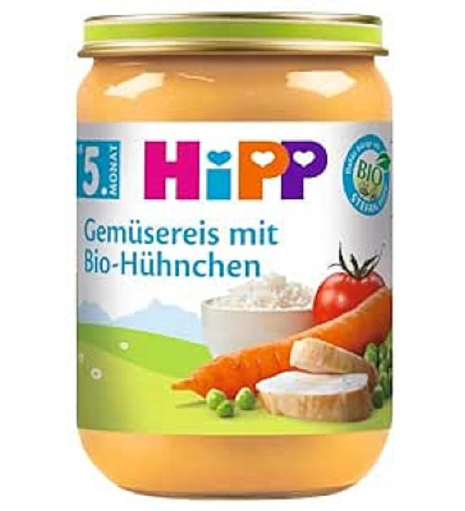 HiPP Vegetable Rice with Organic Chicken Pack of 6 (6 x 190 g) H 6250 Vegetable Rice/Chicken 190g 190 g (Pack of 6) Single