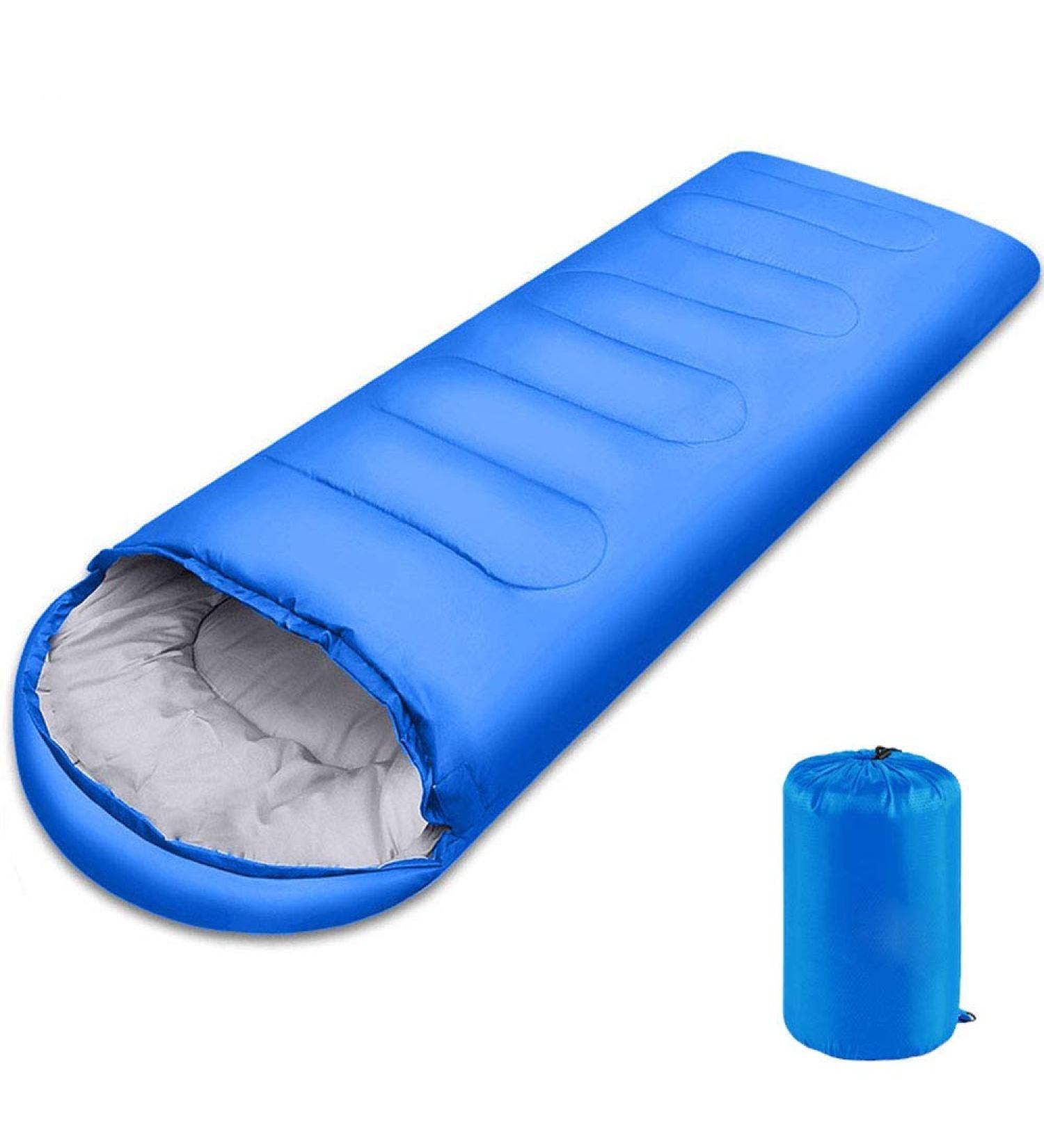 Lightweight 3 Season Sleeping Bag for Kids & Adults - 5-20 Degree Microfiber Fill - Ideal for Backpacking, Hiking, Camping - Includes Compression Sack - Single, Blue - Buy Online on SooperMarket.com