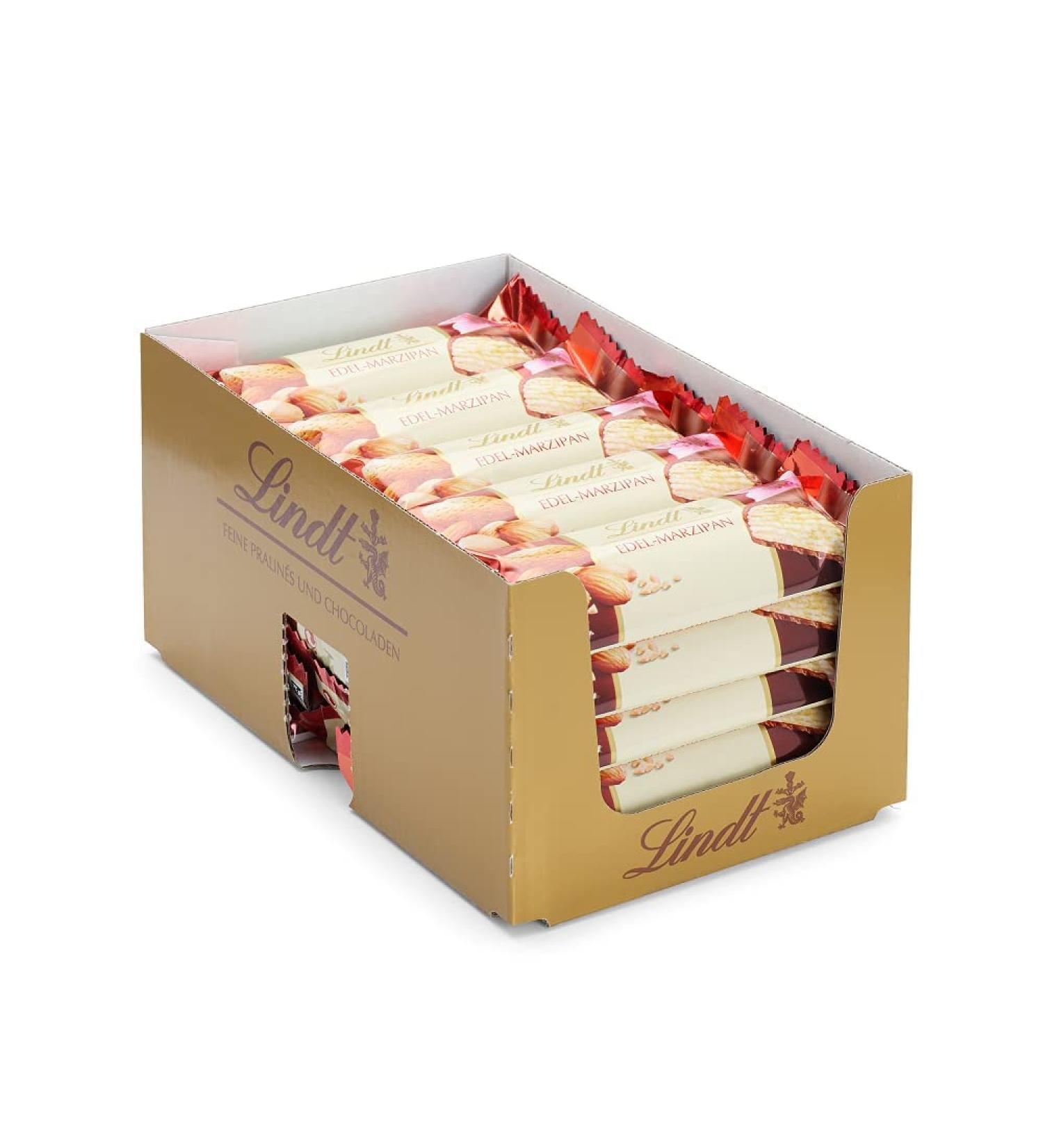 Lindt Chocolate Marzipan Bar | 25 x 50g Counter Display | 1250g Pure Marzipan & Dark Chocolate | Premium Chocolate Gift - Buy Online on SooperMarket.com