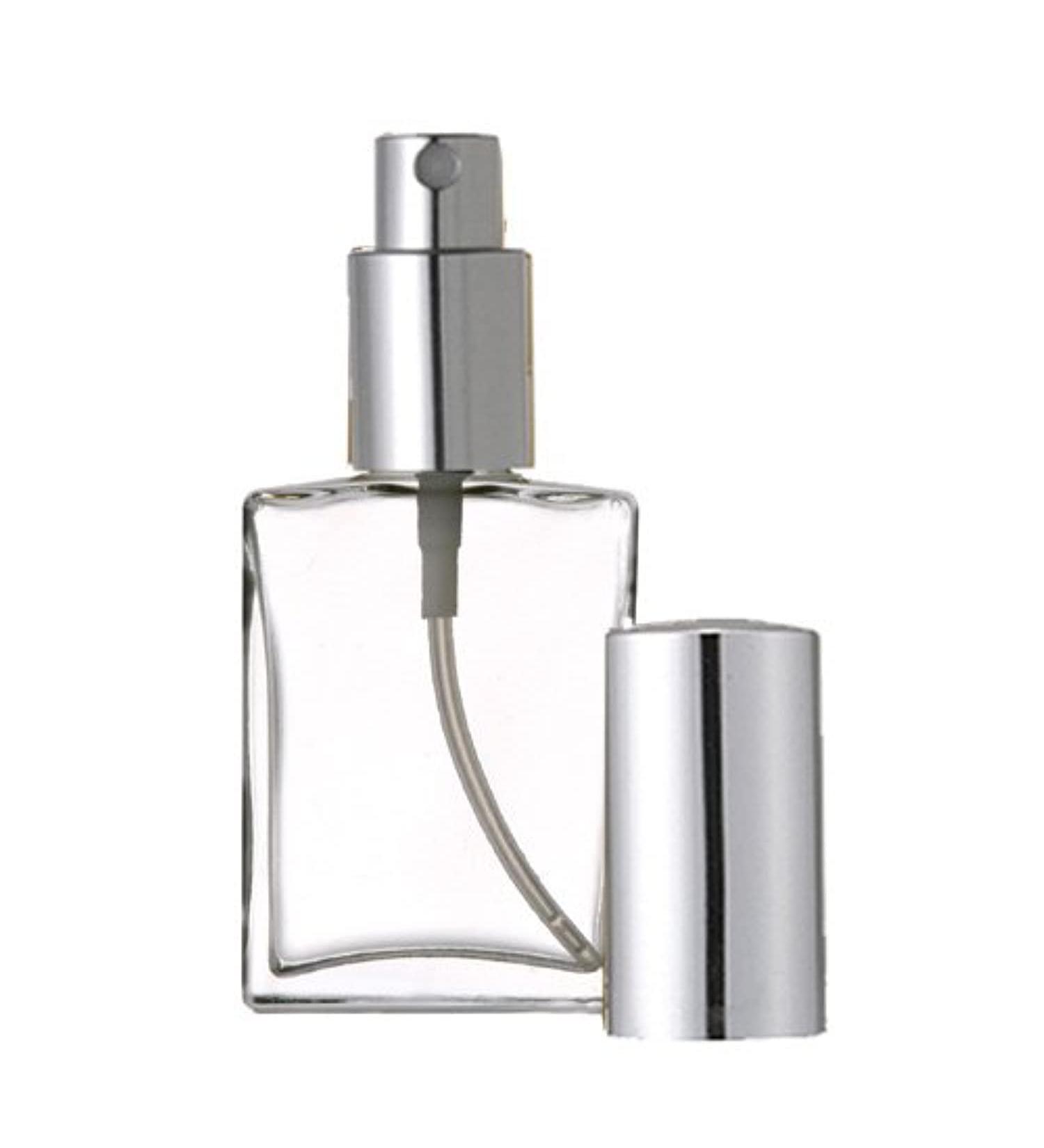 Grand Parfums 1 Oz Empty Perfume Atomizer - Flat Glass Bottle with Silver Sprayer | 30ml Fragrance Decanting Solution - Buy Online on SooperMarket.com