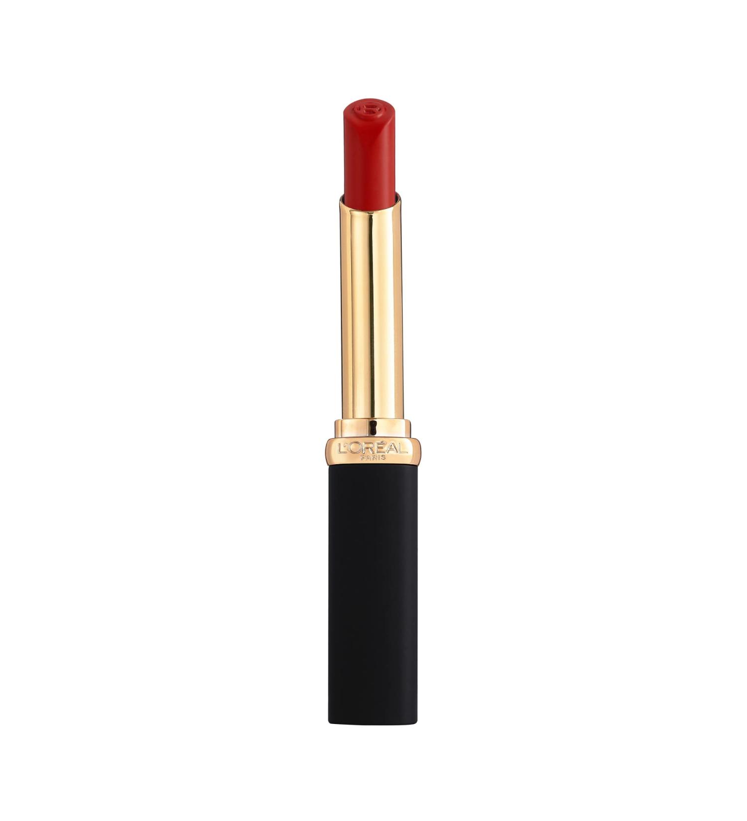 L'Or al Paris Color Riche Intense Volume Matte Lipstick in 346 Rouge Determinance - Hydrating, Long-Wear Formula with Hyaluronic Acid - Buy Online on SooperMarket.com