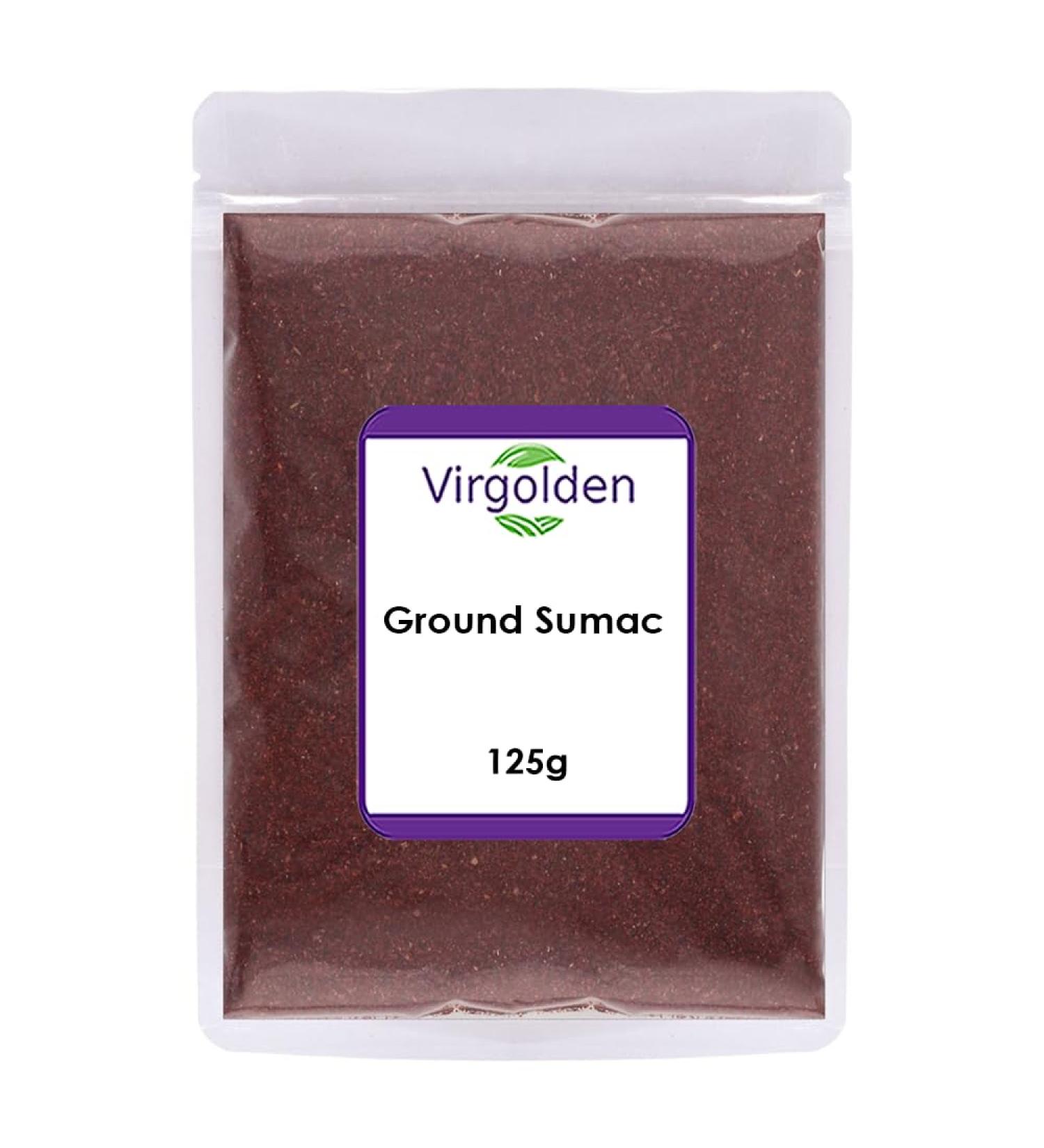 Ground Sumac 125g by Virgolden - Ground Turkish Sumac a 100% Natural Vinegar Tree Spice Premium Sumac Powder