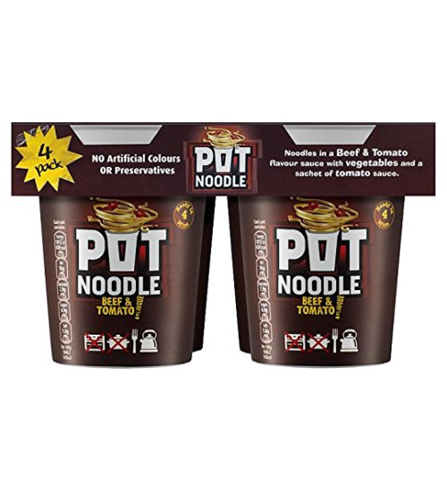 Pot Noodle Beef And Tomato 4 X 90G