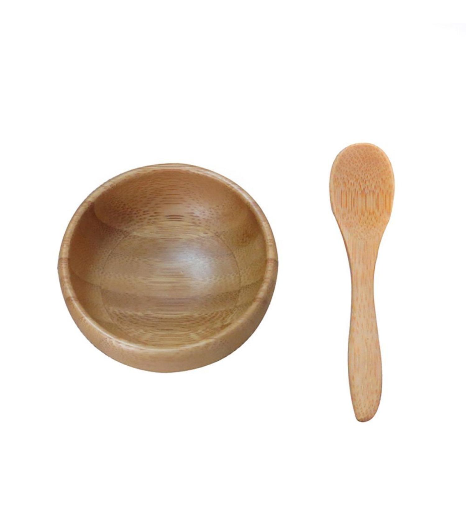 Cute Small Facial Skin Care Mask Bowl Set | Eco-Friendly DIY Makeup Mixing Tool for Women - Natural Color - Buy Online on SooperMarket.com