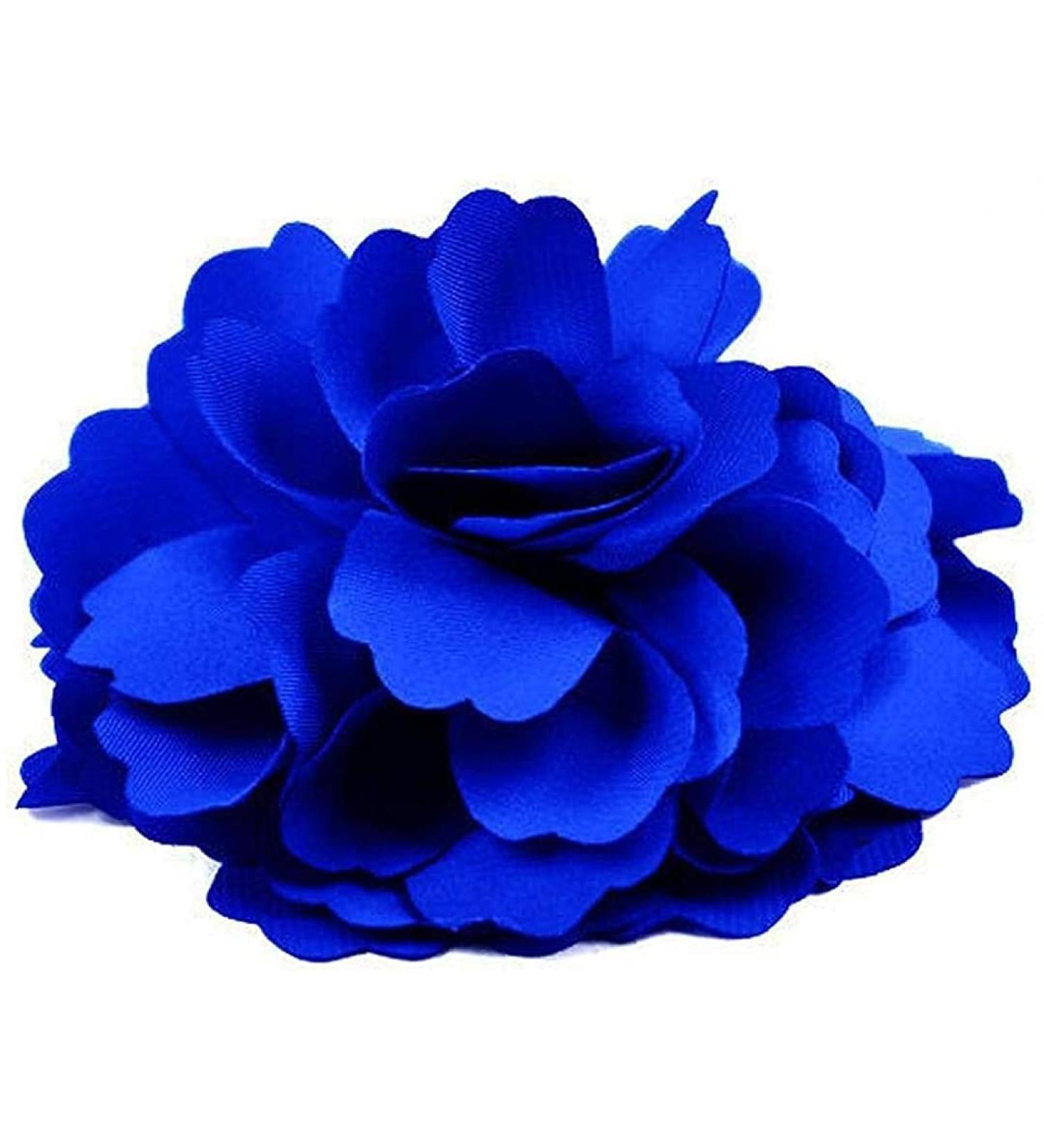 Women Girls Hair Clip Hairpin Brooch Beautiful Satin Peony Flower Style(Royal Blue) Practical Design - Buy Online on SooperMarket.com