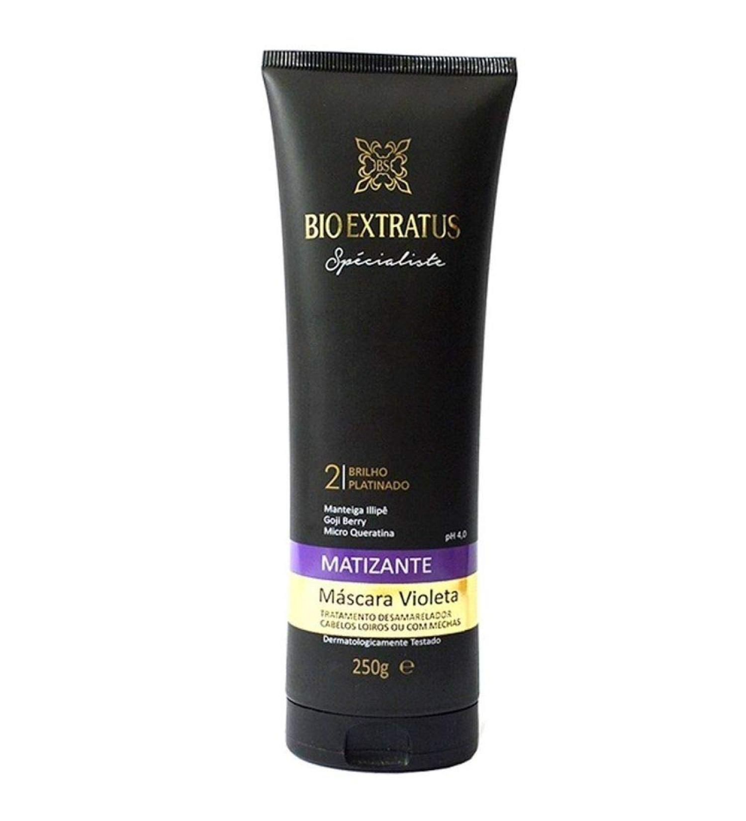 Bio Extratus Linha Specialiste (Matizante) Mascara Violeta Hidratacao Desamareladora 250 Gr - (Specialiste (Brassiness Control) - Violet Moisturizing Mask For Yellow Tones Removal 8.8 Net Oz)