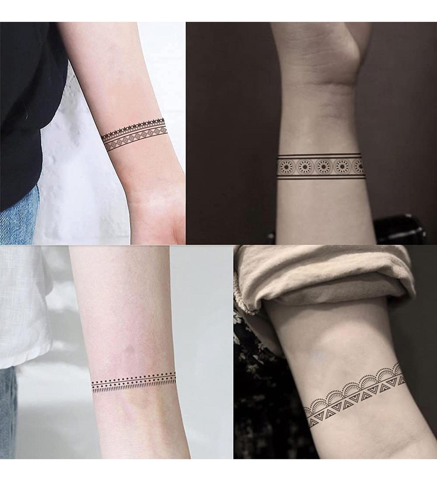 Everjoy Waterproof Temporary Tattoo Stickers - 10+ Black Boho Tribal Designs for Arm, Wrist, Leg Circle - Buy Online on SooperMarket.com