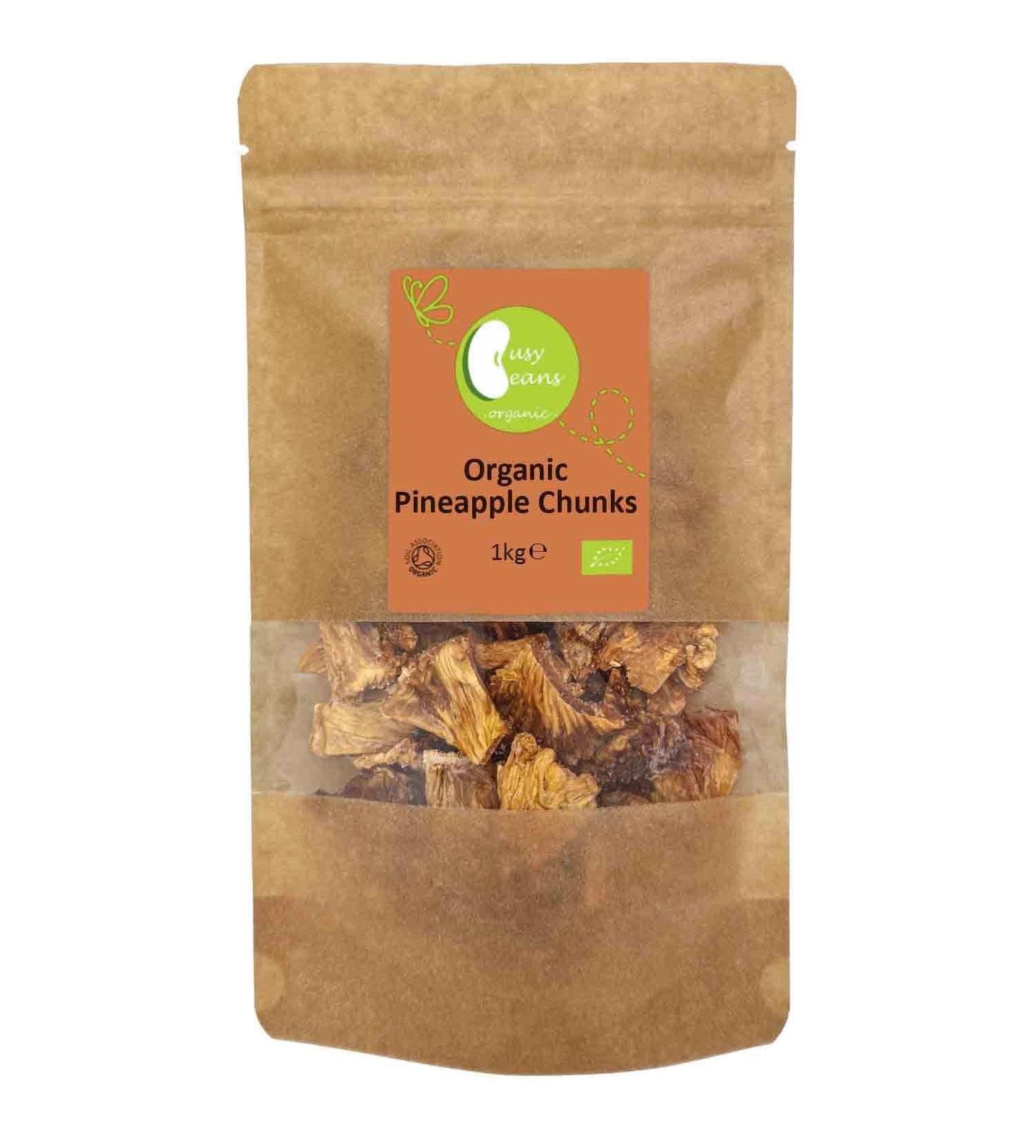 Organic Pineapple Chunks - Certified Organic - by Busy Beans Organic (1kg) - Buy Online on SooperMarket.com