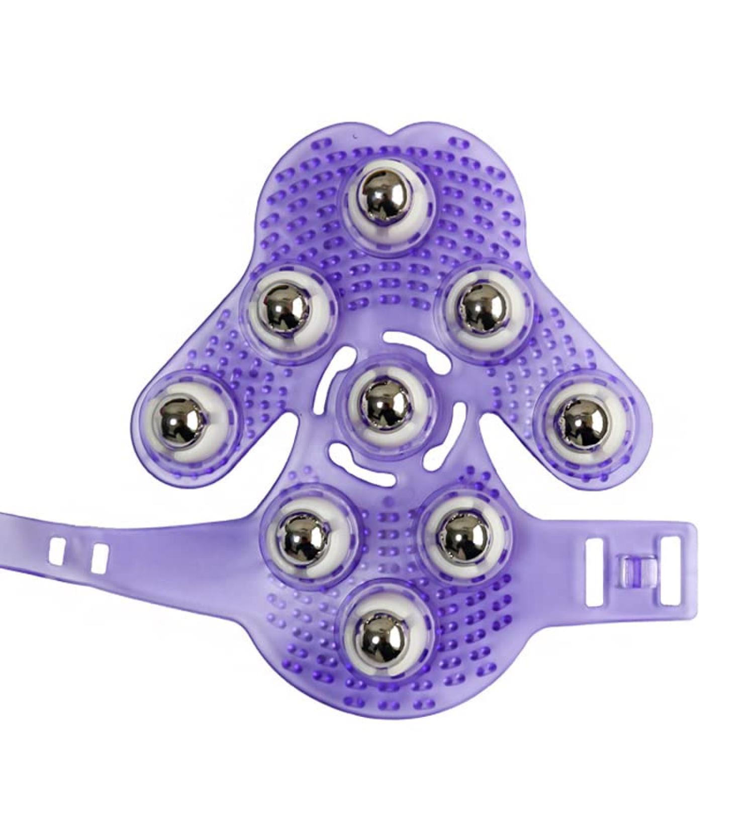 Topwon Palm Shaped Massage Glove - 360-Degree Metal Roller Ball for Cellulite Reduction - Purple - Buy Online on SooperMarket.com