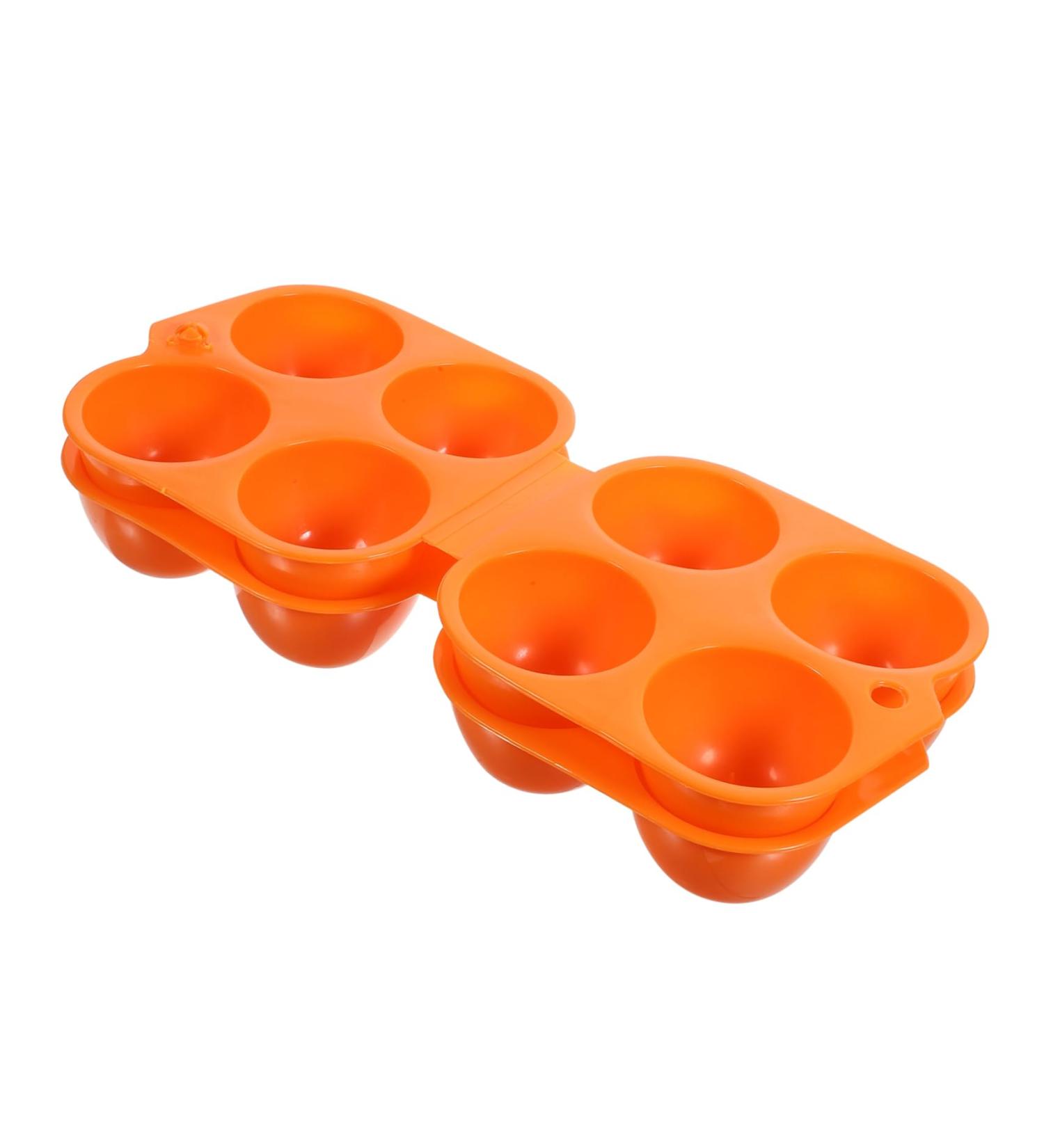 Mikikit Portable Egg Carriage 2pcs 4-compartment Egg Box Refrigerator Kitchen Egg Container Reusable Plastic Storage Organizer - Buy Online on SooperMarket.com