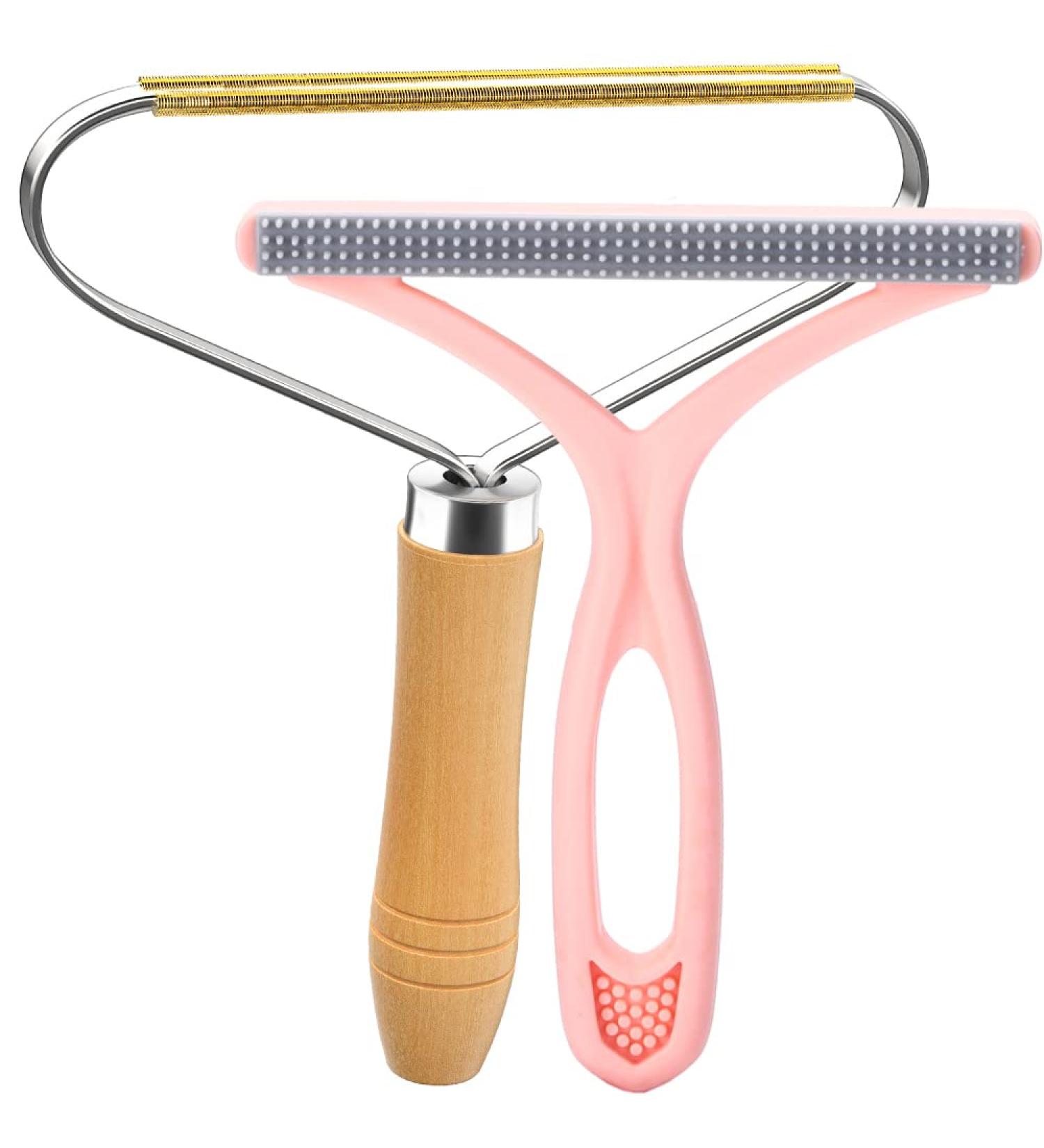 Pet Hair Remover Upunroot Pro - Fabric Shaver & Lint Cleaner for Rugs, Couch, & Pet Towers - Pink & Wood - Buy Online on SooperMarket.com