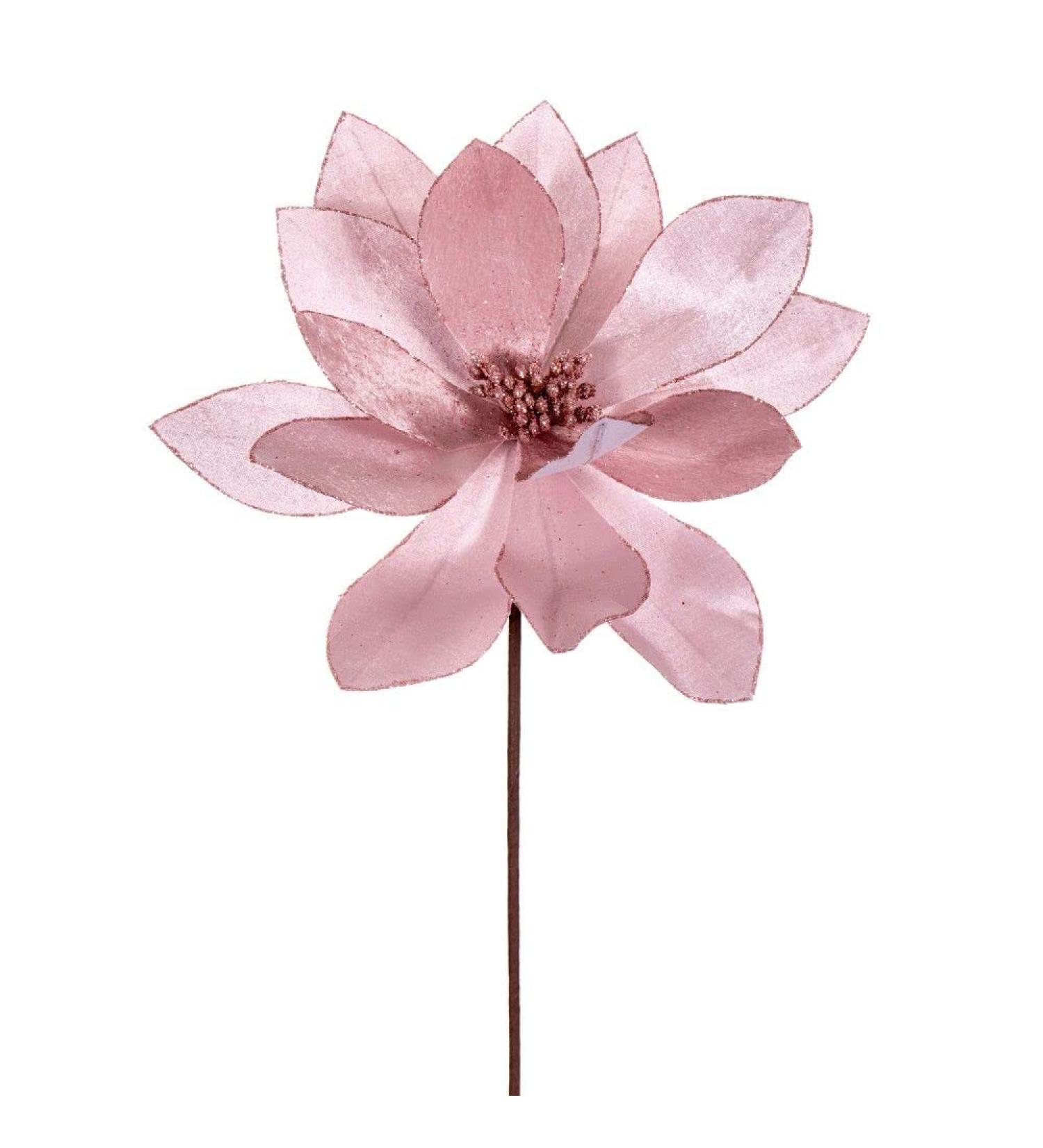 Vickerman 705384-22" Pink Velvet Sheen Glitter Trim Poinsettia Spray (4 Pack) (RG223379)