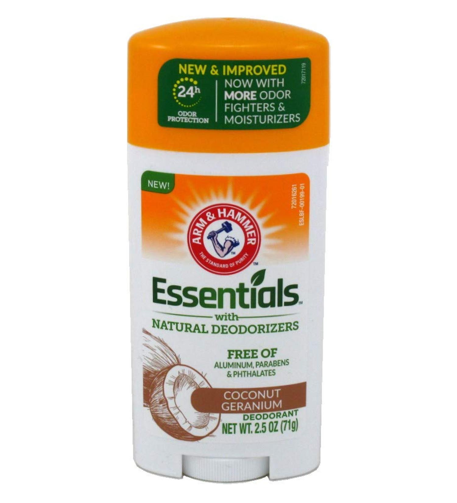 Arm & Hammer Deodorant 2.5 Ounce Essentials Coconut Geranium (Pack of 2) - Buy Online on SooperMarket.com