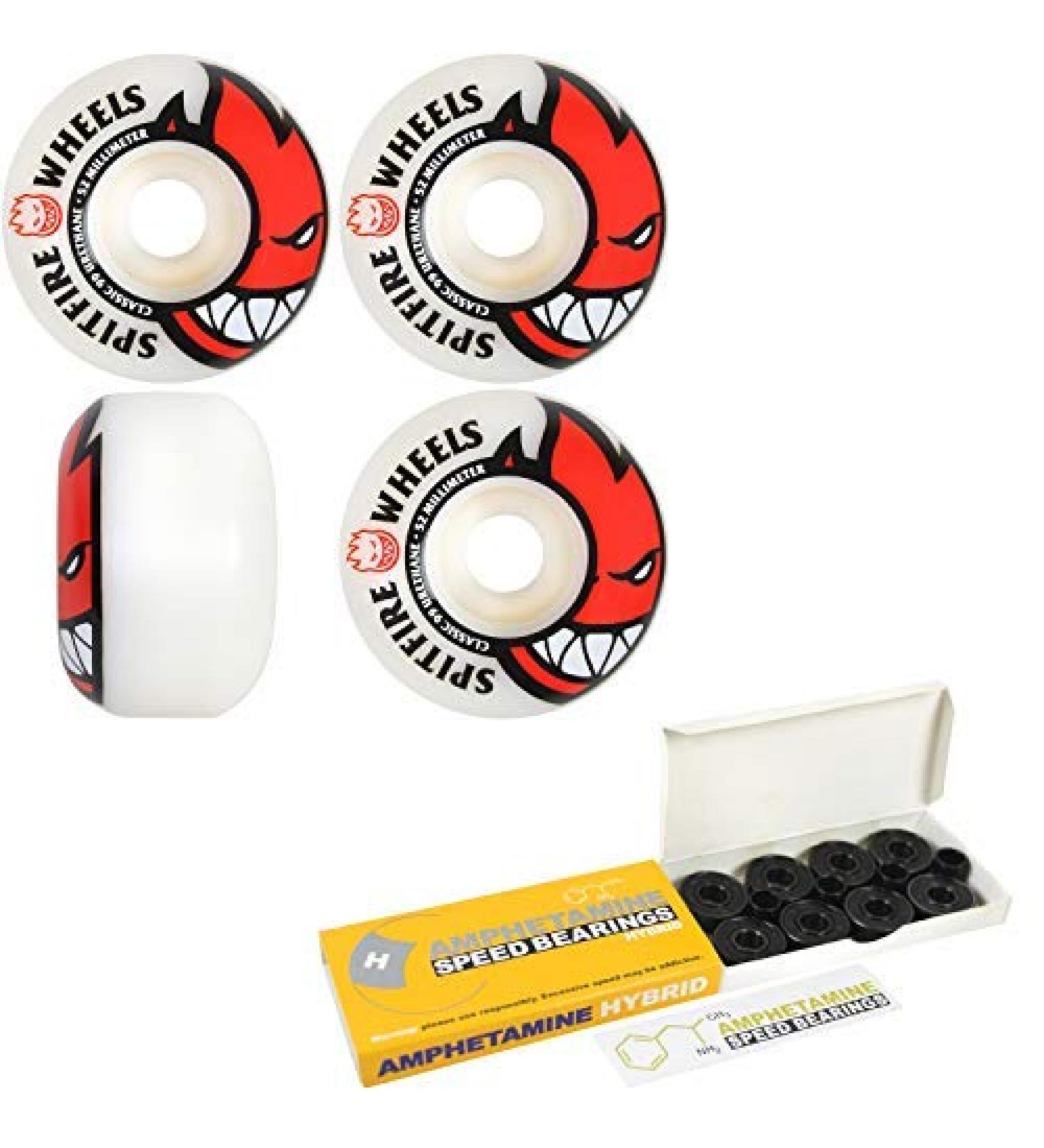 Spitfire Skateboard Wheels with Hybrid Ceramic Bearings Bighead White 99A 52mm White 99A