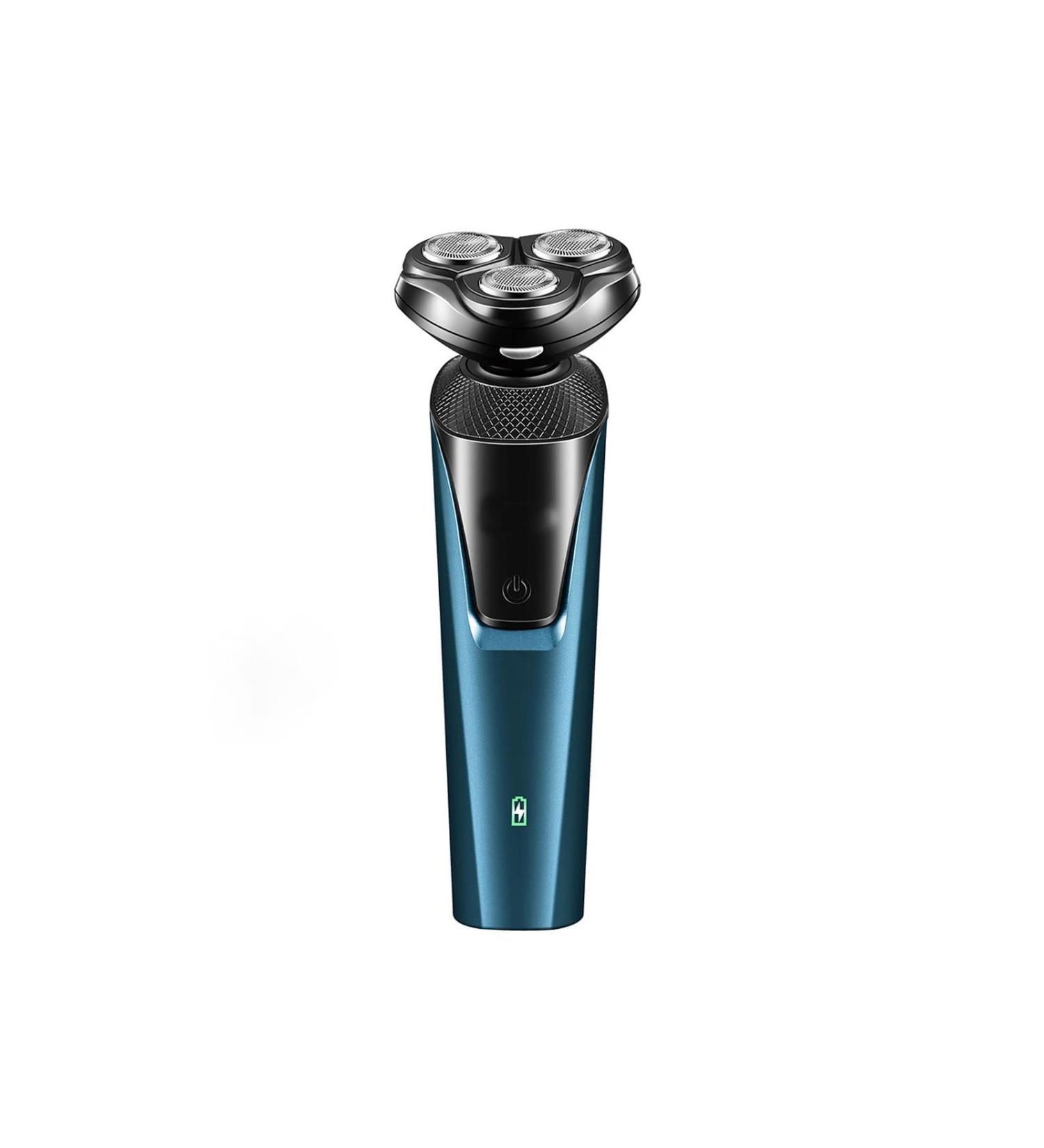 TEMKIN Electric Shaver for Men | 3-in-1 Waterproof Razor USB Rechargeable Rotary Blade & Nose Hair Trimmer | Blue Color - Buy Online on SooperMarket.com