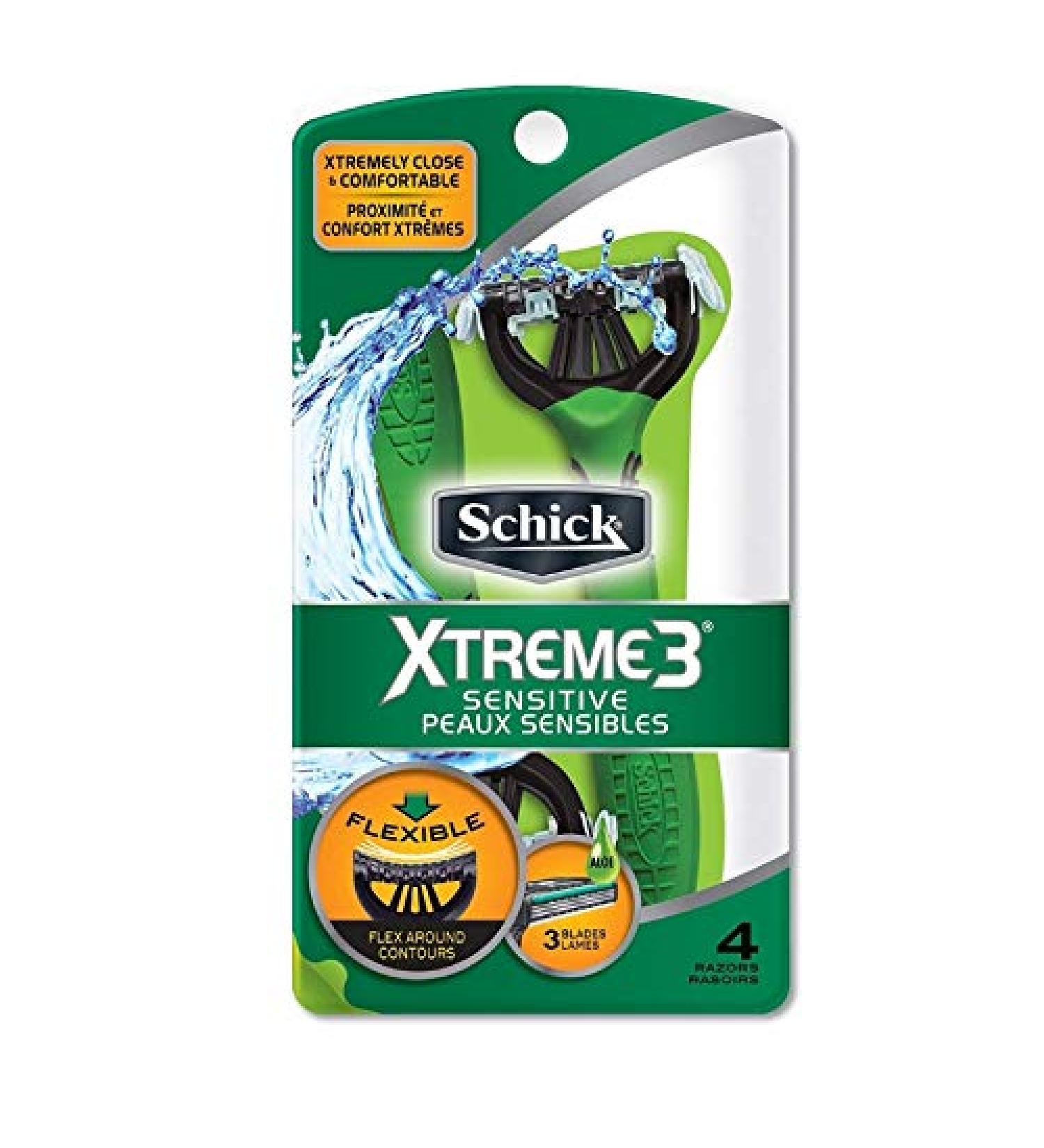 Schick Xtreme 3 Sensitive Peaux Sensibles Razors 4 ea (Pack of 2)