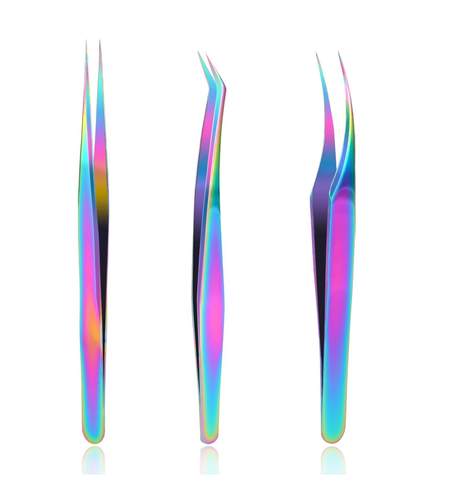 3Pcs Eyelash Extension Tweezers Set - Straight & Curved Styles for Classic Individual Extensions - Buy Online on SooperMarket.com