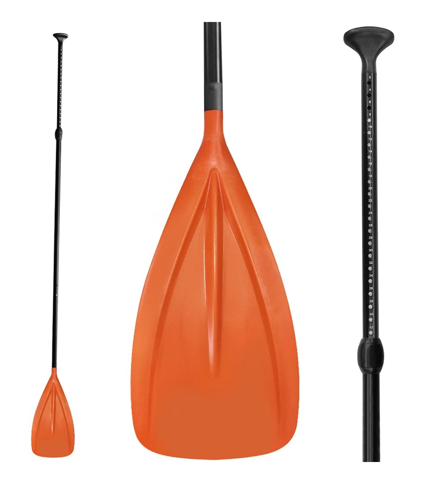 LBW SUP Paddle 3 Piece Stand Up Paddleboard Paddles - Adjustable Double Holes Lock, Sturdy & Ergonomic Design for Surfing Beginners - Orange - Buy Online on SooperMarket.com