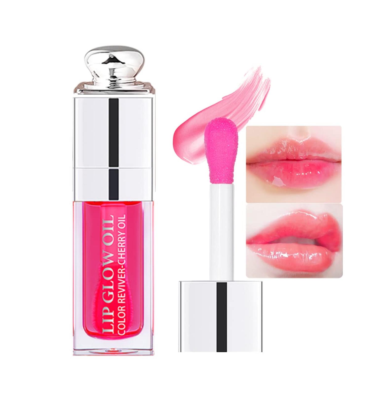 Aaiffey Hydrating Plumping Lip Glow Oil - Cherry | Moisturizing Tinted Lip Care Gloss - Buy Online on SooperMarket.com
