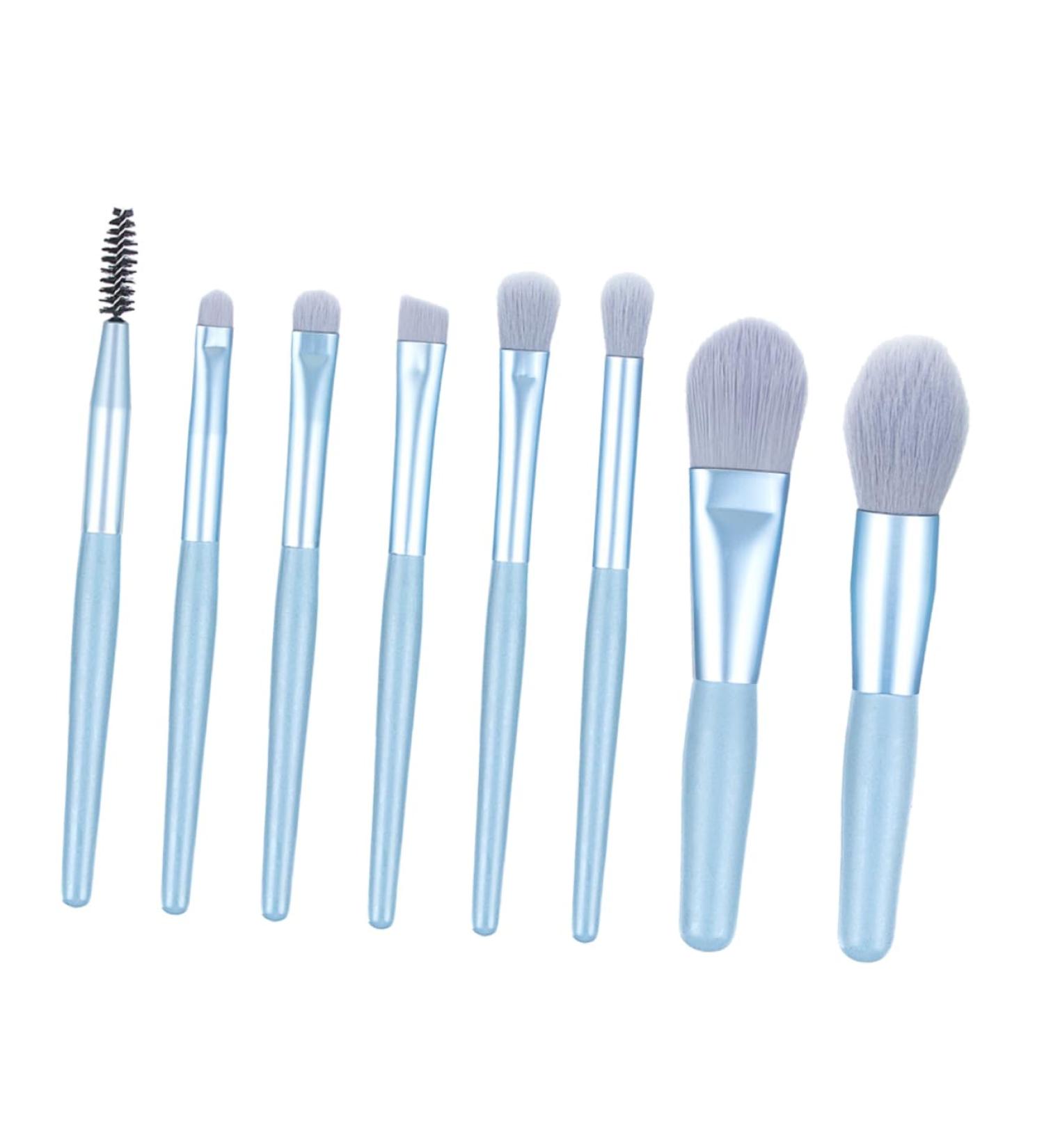 BELLIFFY 8pcs Powder Brush Eyeshadow Makeup Cosmetic Face Brushes Makeup Face Brushes Facial Kit Blue Wooden - Buy Online on SooperMarket.com