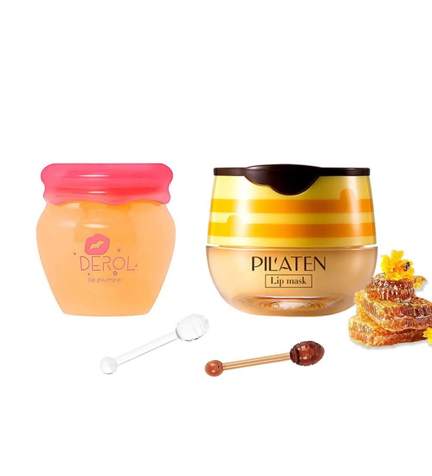 SWETIYOU Lip Plumper Set - Bee Balm & Honey Pot Gloss for Moisturizing, Hydrating & Exfoliating Lips - Buy Online on SooperMarket.com