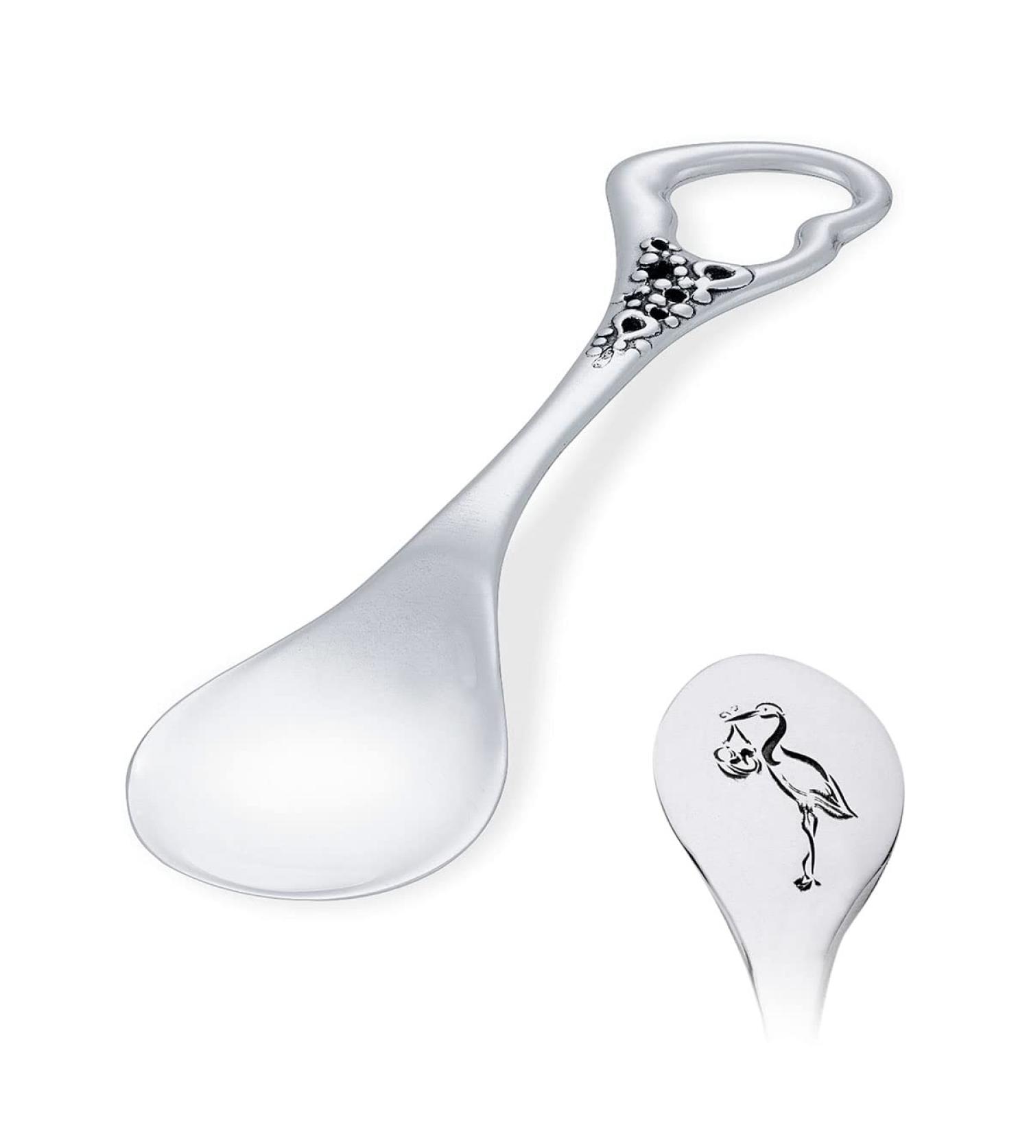 AMBEDORA Children's Christening Gift - Small Silver Spoons with Engraving | Real Silver 925 Birth Gift - Buy Online on SooperMarket.com