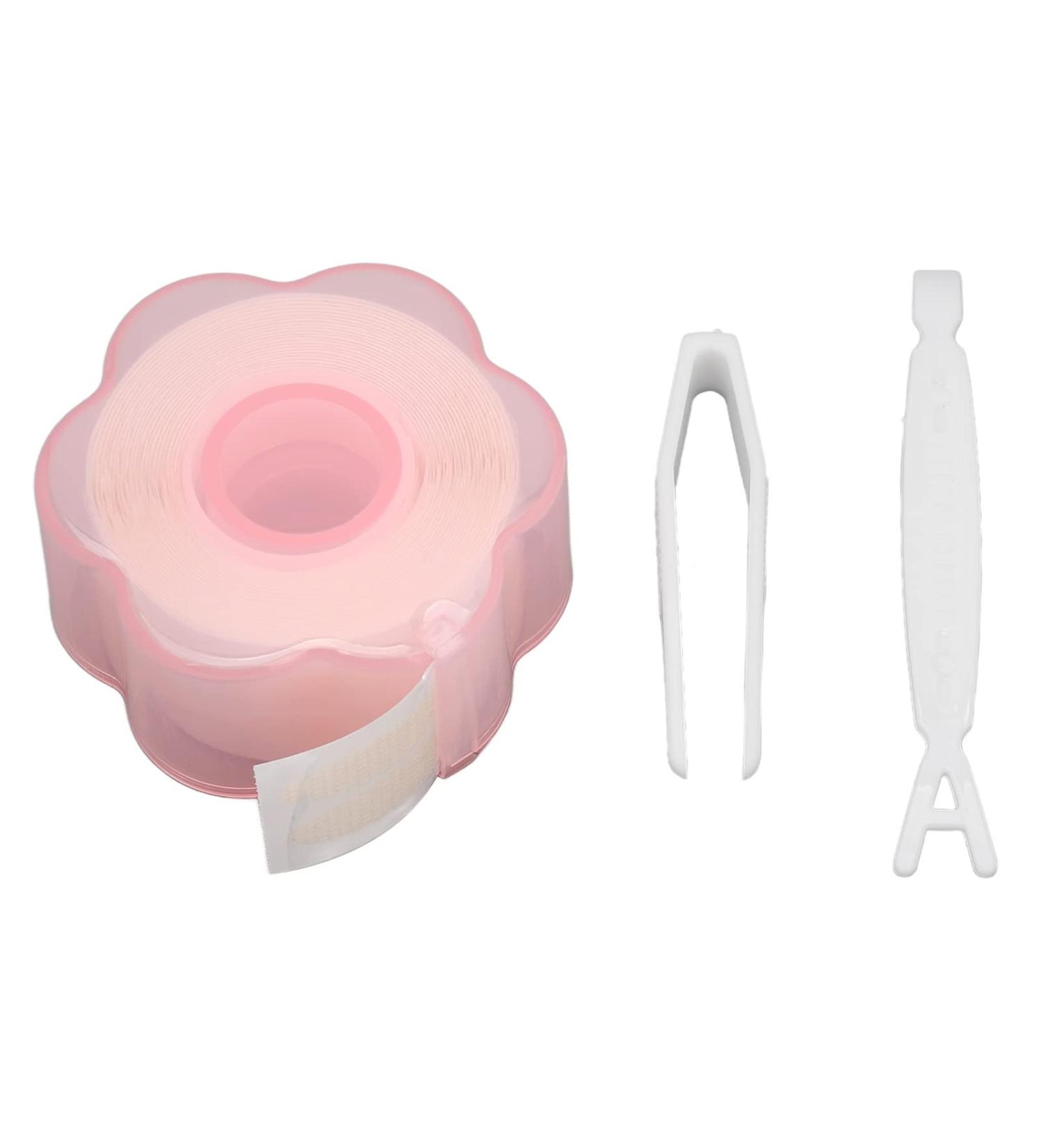 Instant Eyelid Stickers for Droopy Hooded Single Eyelids 1 Roll Double Eyelid Tape Adhesive Invisible Free Lace Mesh Eyelid Lifter Strips with Tweezers and Fork Rod - Buy Online on SooperMarket.com