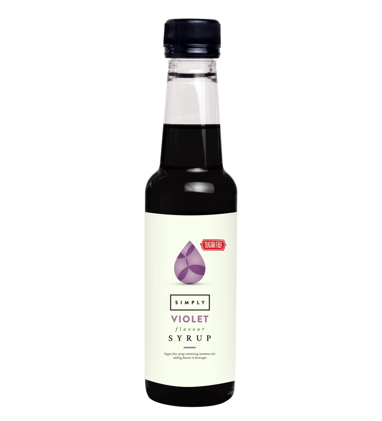 Simply Sugar Free Violet Syrup Low Calorie Vegan & Nut Free Flavoured Syrup for Coffee Cocktails & Baking (250ml) Violet 250 ml (Pack of 1)