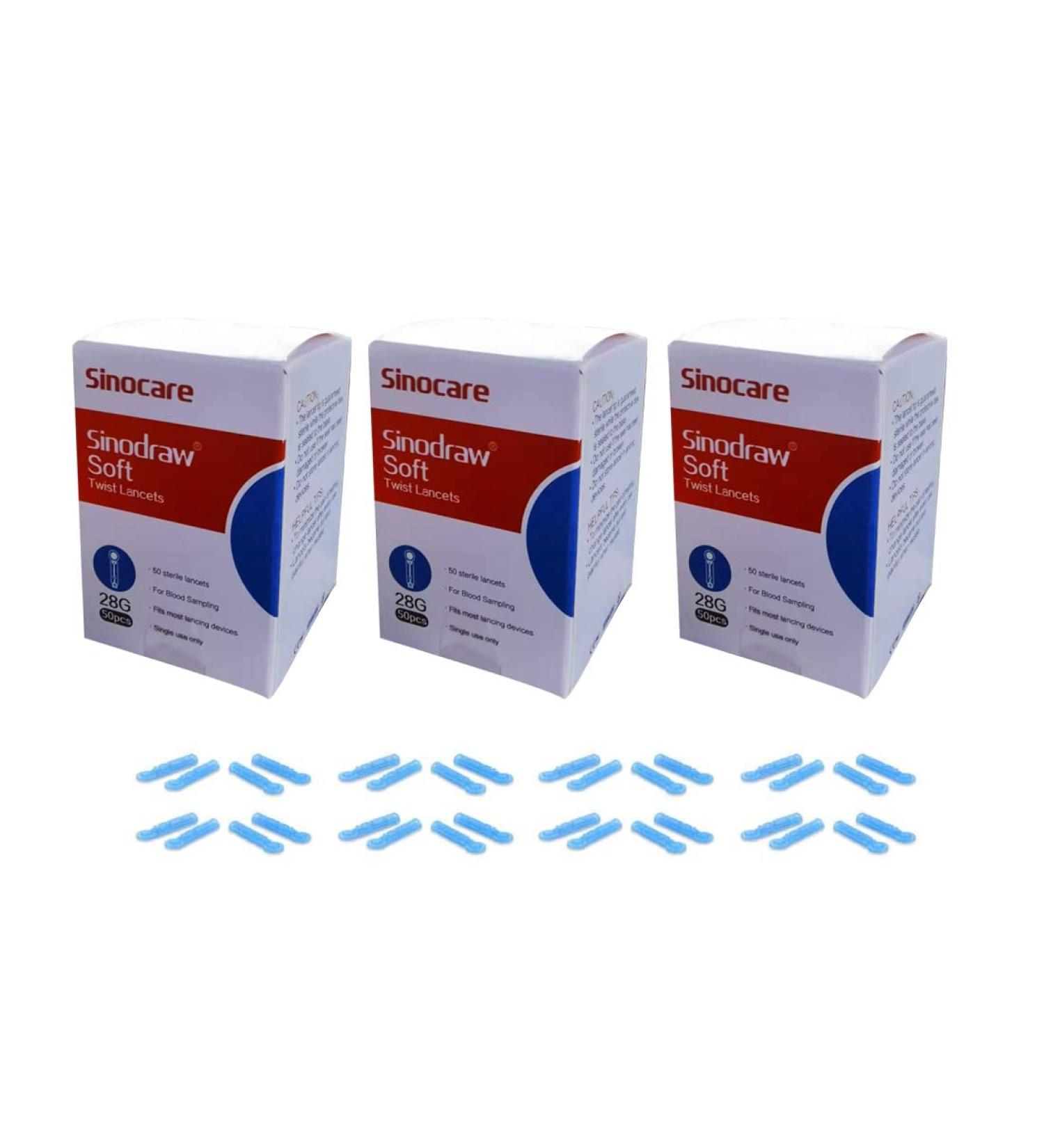 Blood Glucose Lancets x 150pcs 28G for Diabetics Test Single use Sterile Lancets Compatible with Safe ACCU AQ and Most Lancing Device (Pack of 3)