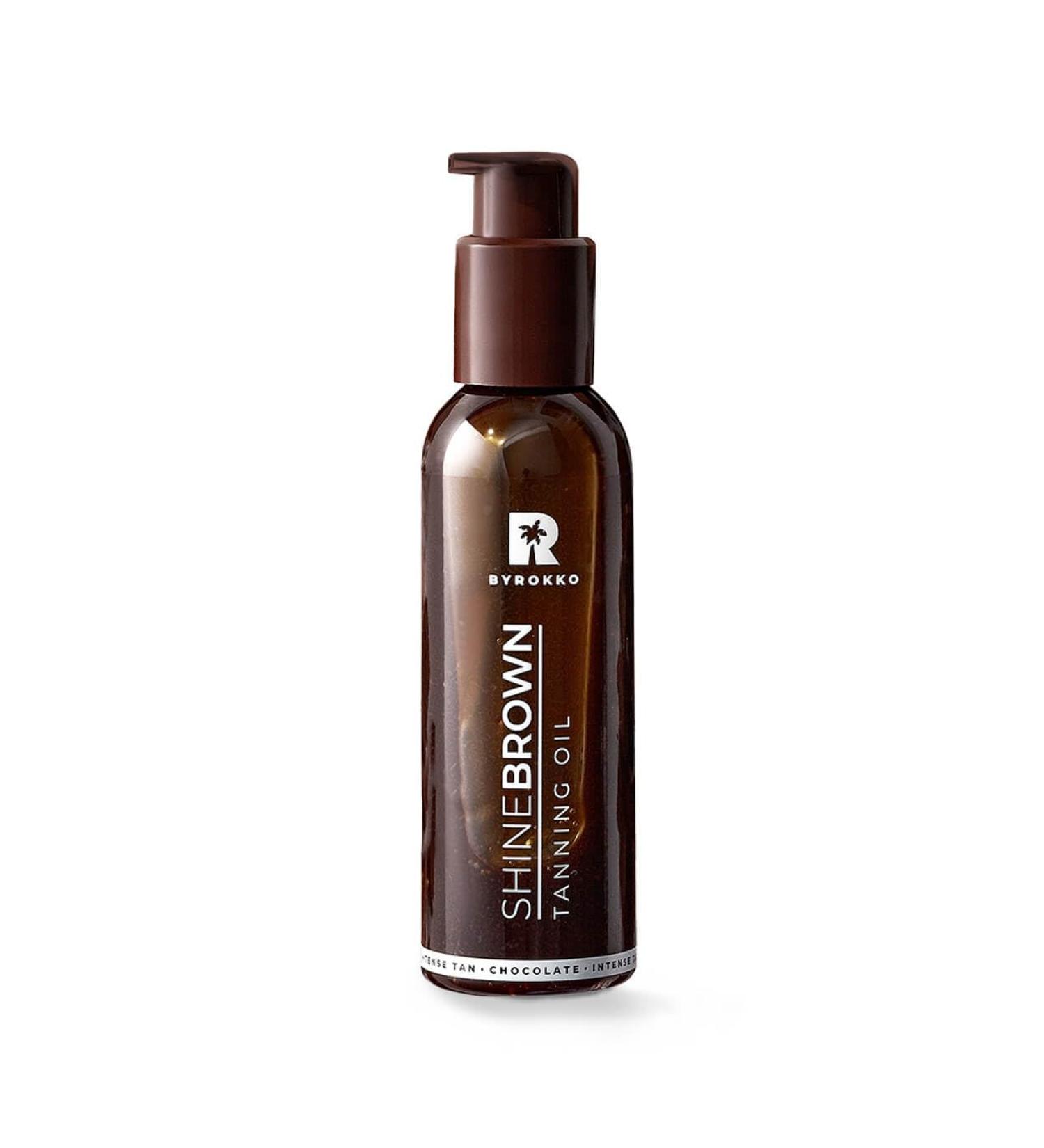 BYROKKO Shine Brown Chocolate Tanning Accelerator Oil (145ml) Super Fast Bronzing Oil for Sunbathing and Solarium Unique Summer Chocolate Fragrance