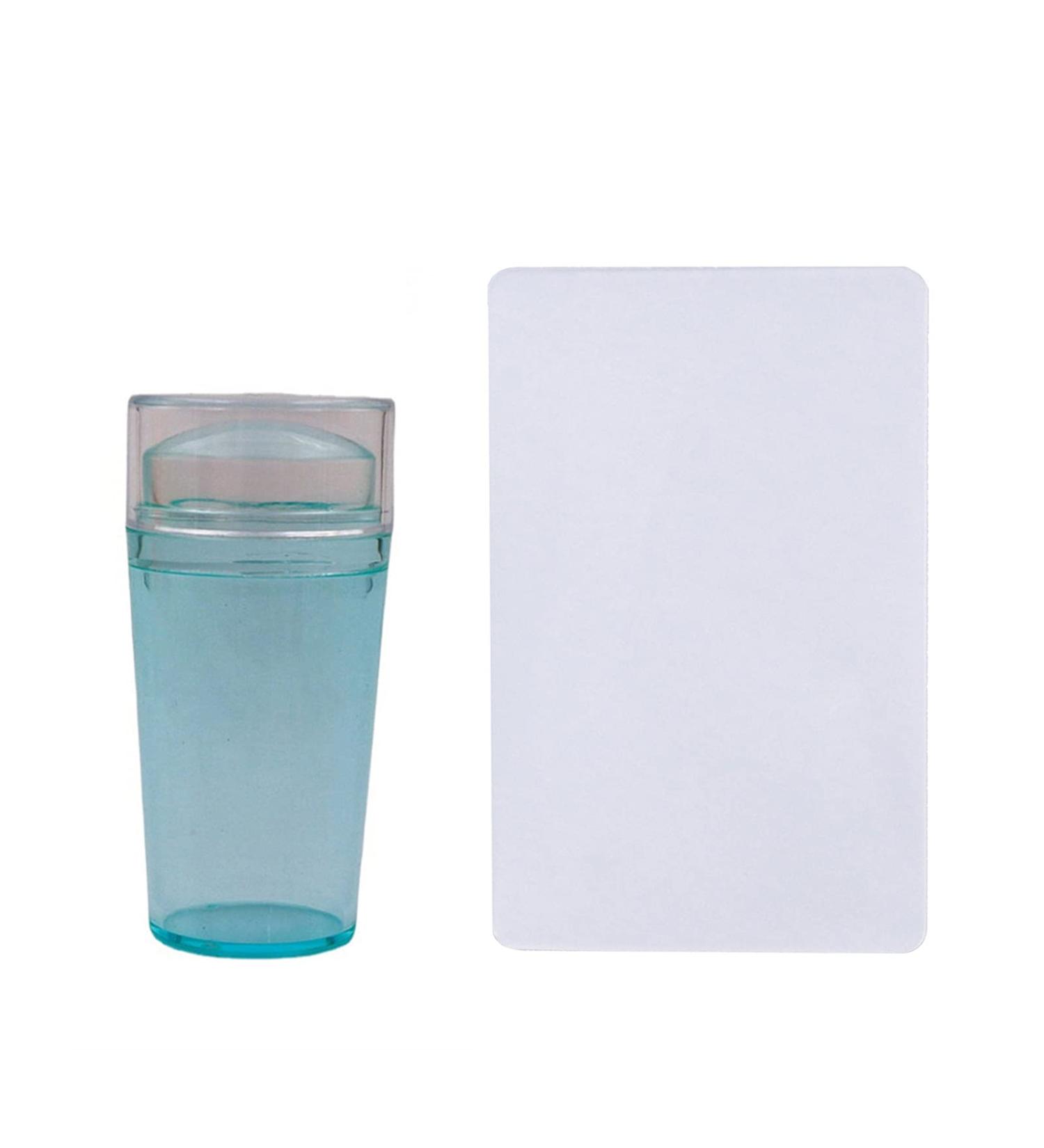 Nail Art Stickers for Women - Fluorescent Blue Silicone Stamp Tool | Party Decor & Manicure Essentials - Buy Online on SooperMarket.com