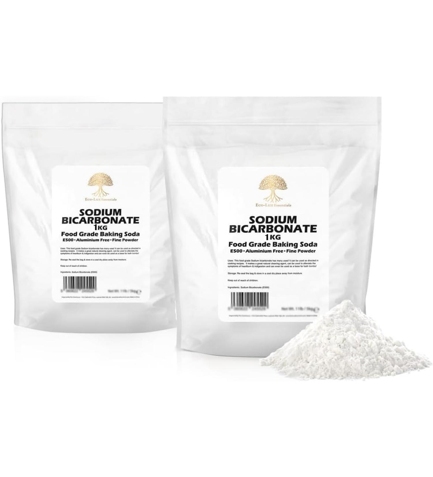 Baking Soda Sodium Bicarbonate 2kg Pure Baking Soda for Cleaning Baking Bath Bombs Odours and Teeth - Buy Online on SooperMarket.com