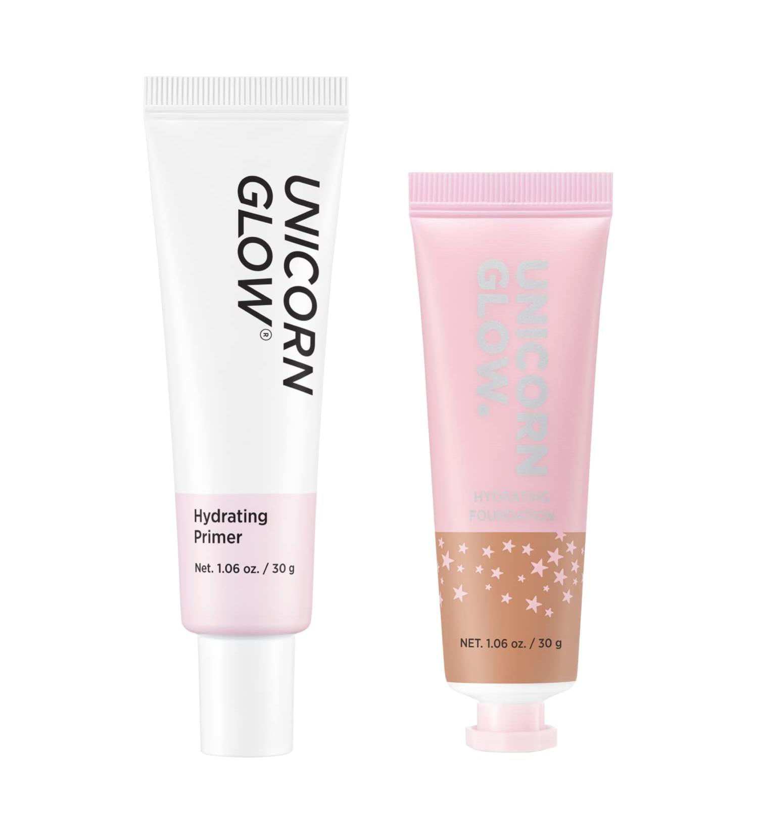 Unicorn Glow Hydrating Wear Primer + Hydrating Collagen Foundation #10 Pecan Golden Brown - Cruelty Free Makeup - Buy Online on SooperMarket.com