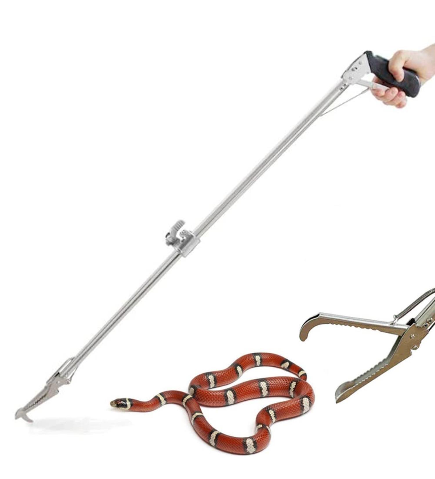 Yomyray 47'' Snake Tong Professional Collapsible Snake Catcher Tool With Zigzag Wide Jaw And Metal Automatic Lock Stainless Steel Reptile Grabber Rattle Catcher (Include Snake Bag) - Buy Online on SooperMarket.com