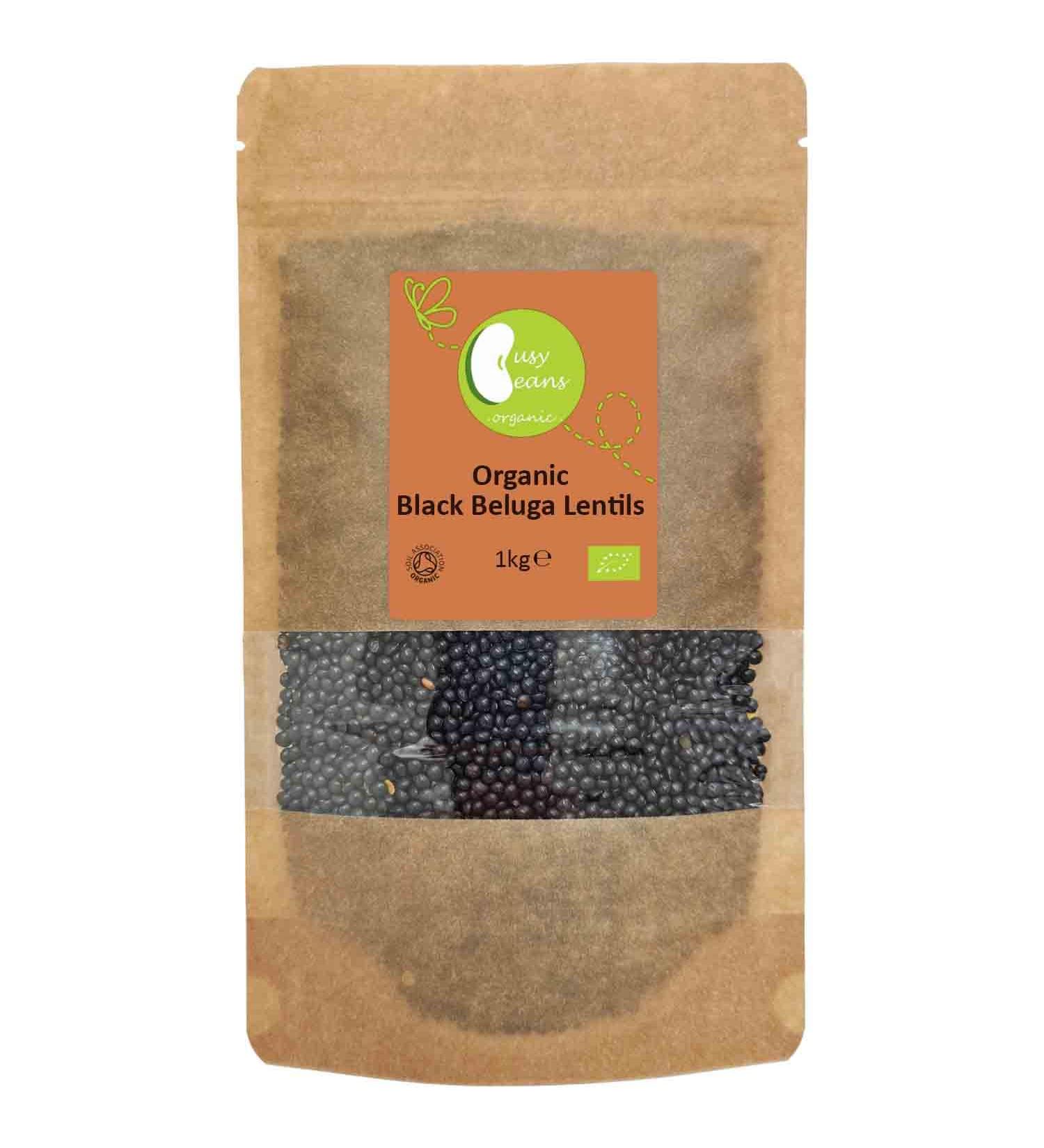 Busy Beans Organic Black Beluga Lentils - Certified Organic - 1kg - Buy Online on SooperMarket.com