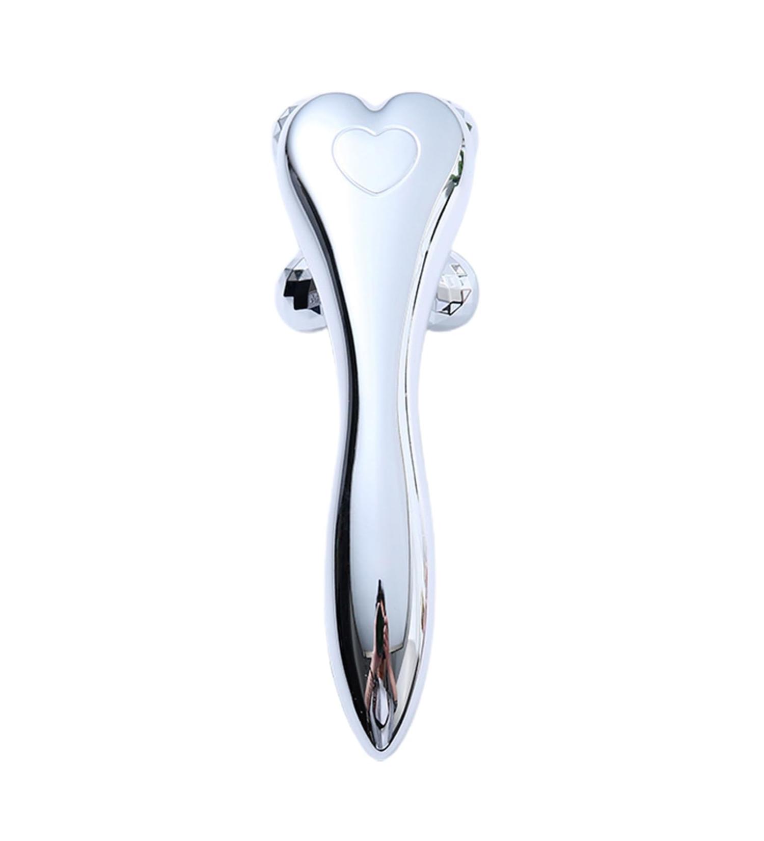 4 Roller Balls Face Massager - 3D Y-Shape Skin Firming & Wrinkle Reducing Massage Tool | Ergonomic 360 Rotatable Handle | Silver Edition - Buy Online on SooperMarket.com