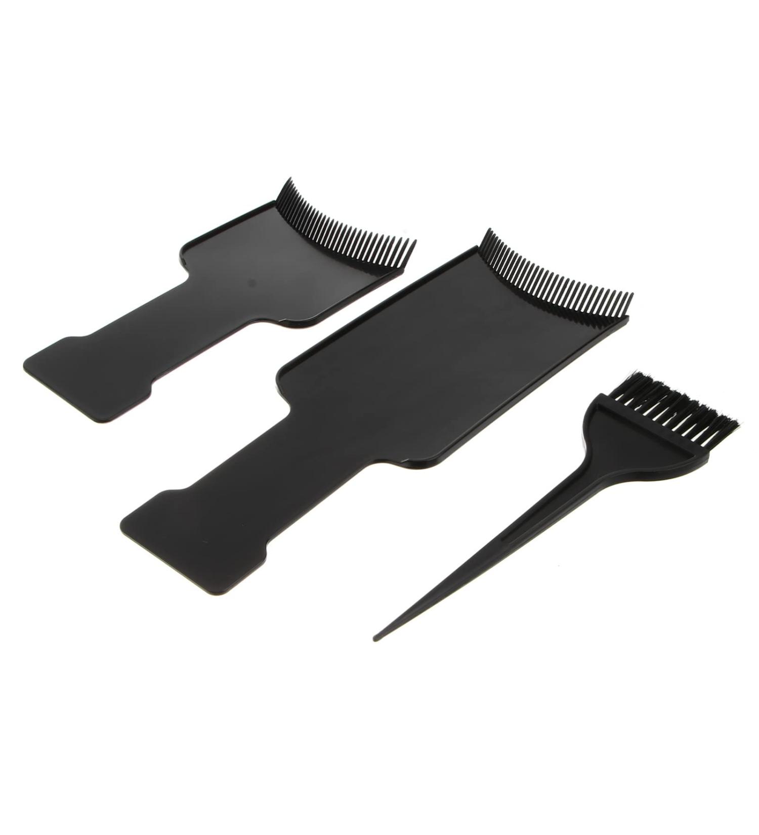 KALLORY Hair Coloring Paddle 3 Pc Highlighting Board Set - Black | Dyeing Brush Kit for Precision Hair Color Application - Buy Online on SooperMarket.com