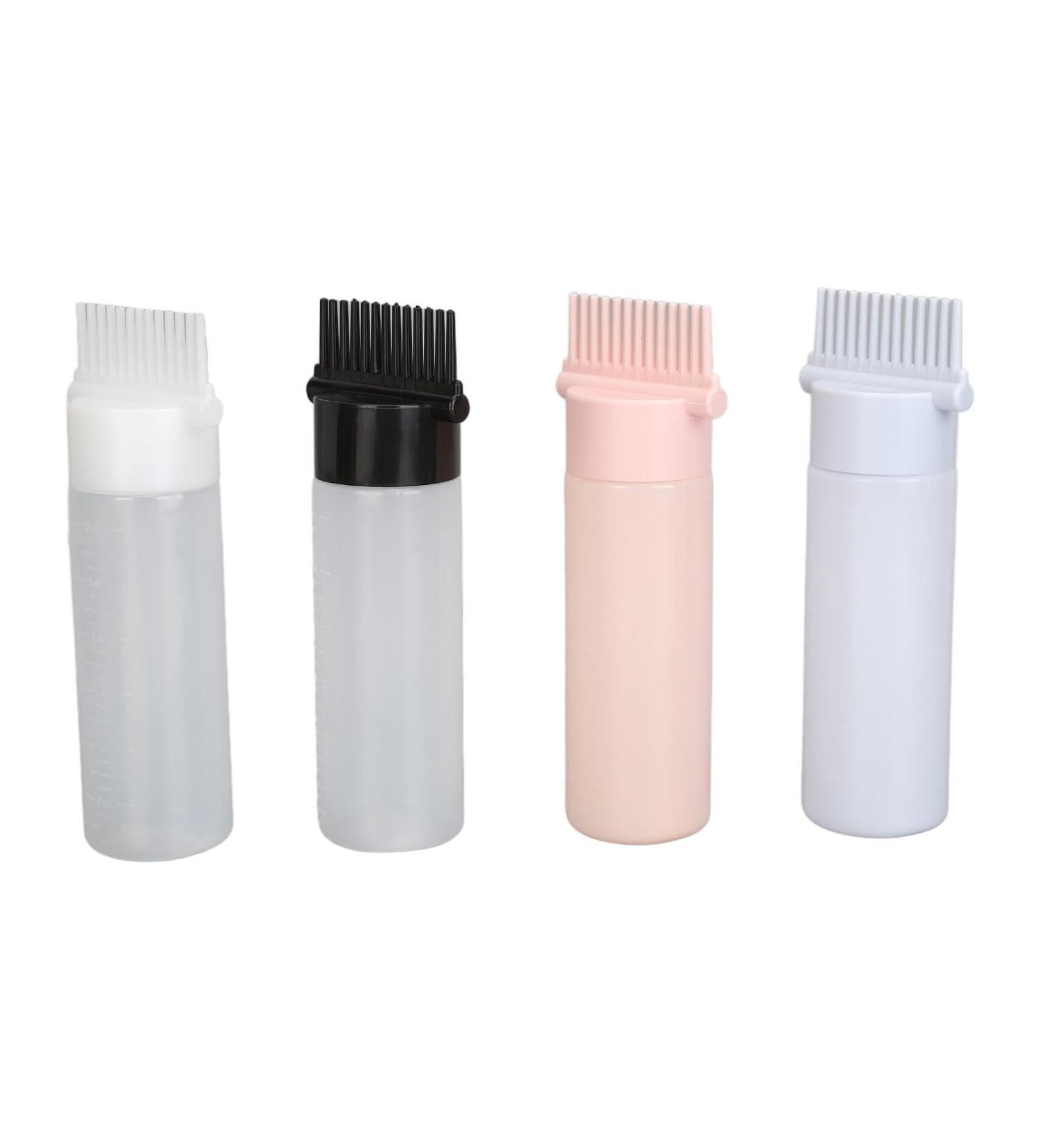 Comb Applicator Bottle Dustproof Easy Control Soft Easy Use Hair Dye Brush Bottle Multi-function 4 Colors With Clear Scale For Hair Salon - Buy Online on SooperMarket.com
