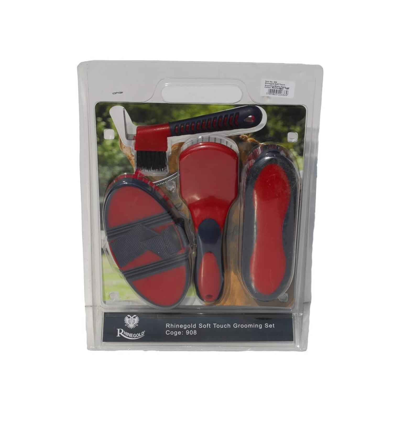 Rhinegold Soft Touch Grooming Blister Pack - Red/Navy
